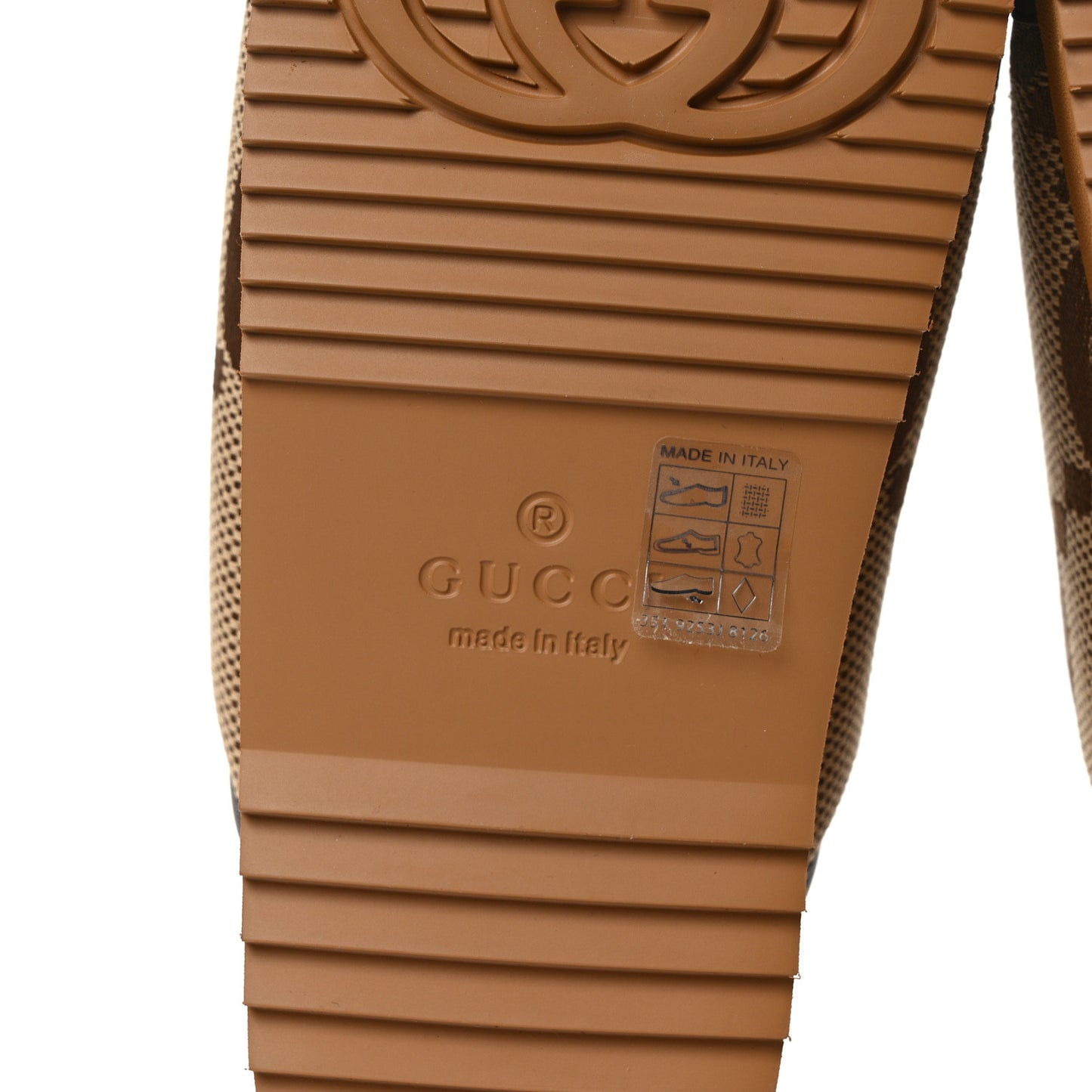 Monogram Jumbo GG Nappa Samoa Platform 40mm Slide Sandals 36 Camel Ebony New Acero