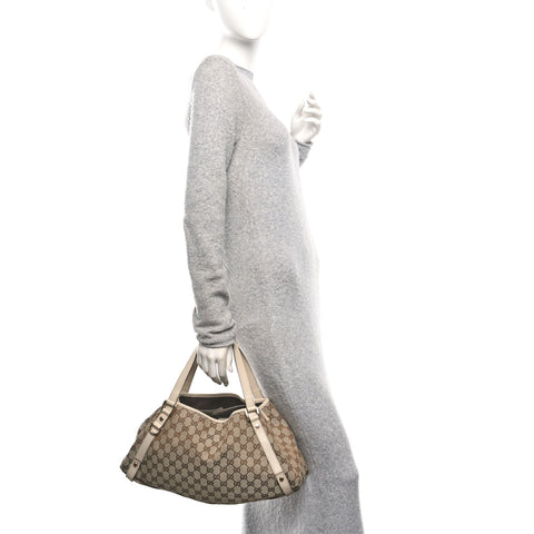 Monogram Medium Abbey Shoulder Bag Off White