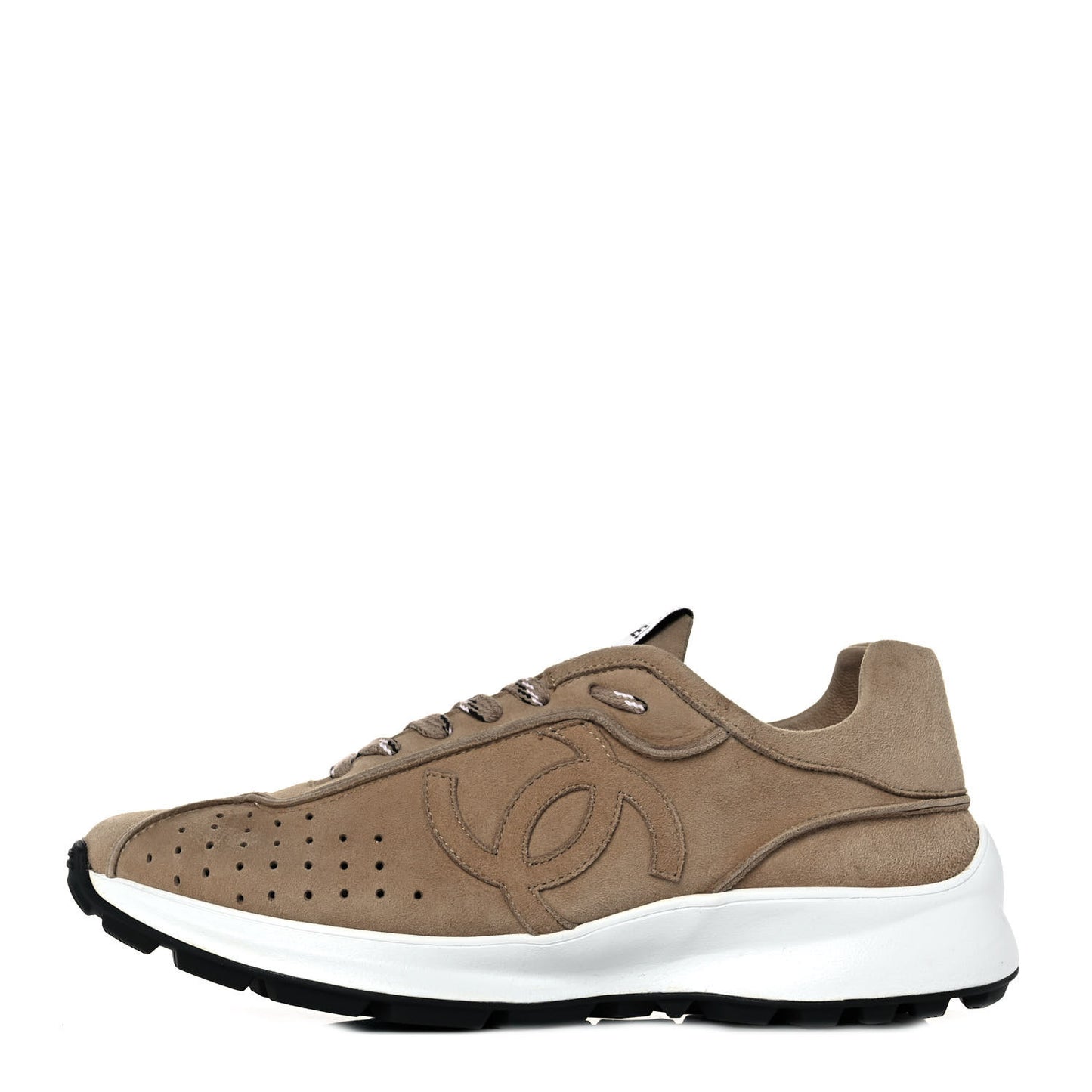 Suede Goatskin CC Sneakers 38.5 Dark Beige