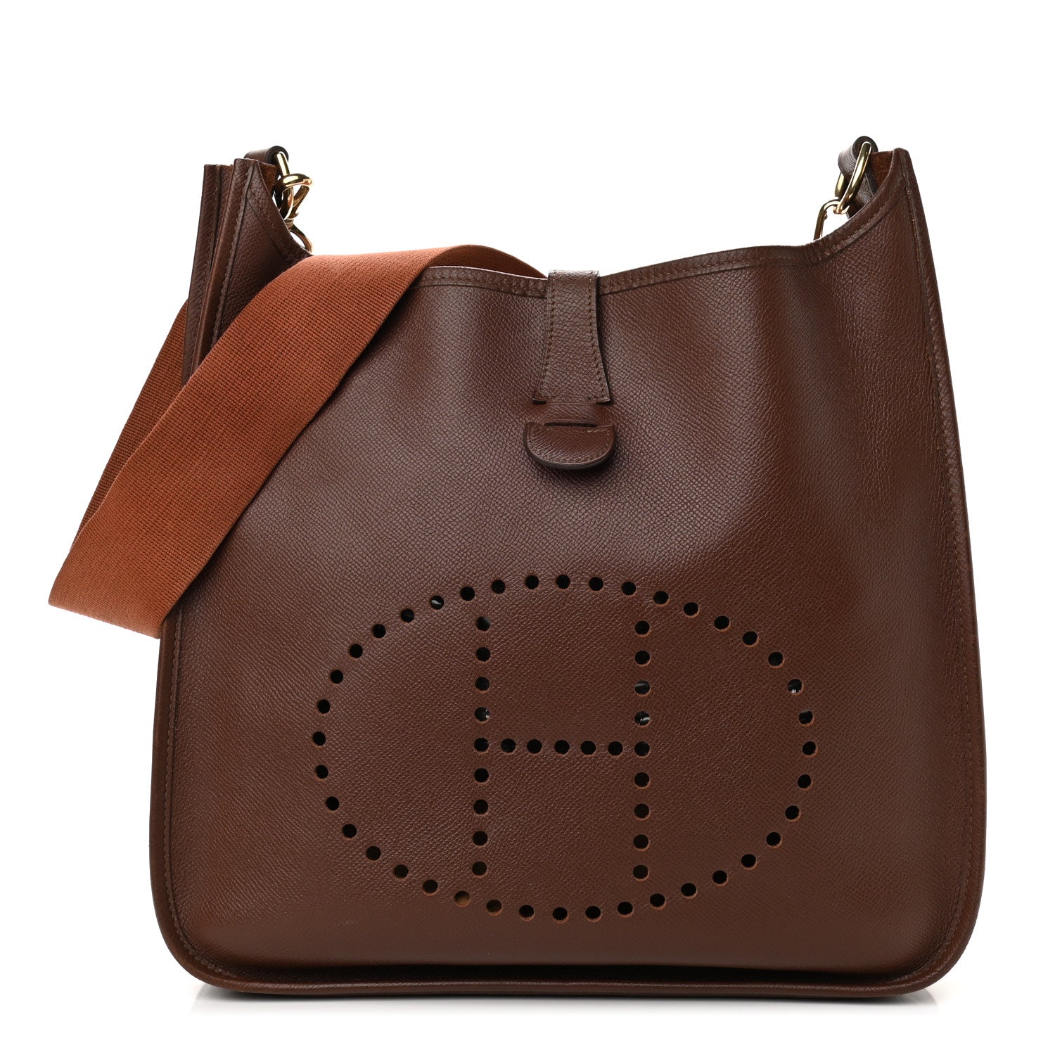Hermes Courchevel Evelyne GM Chocolate 1 of 9