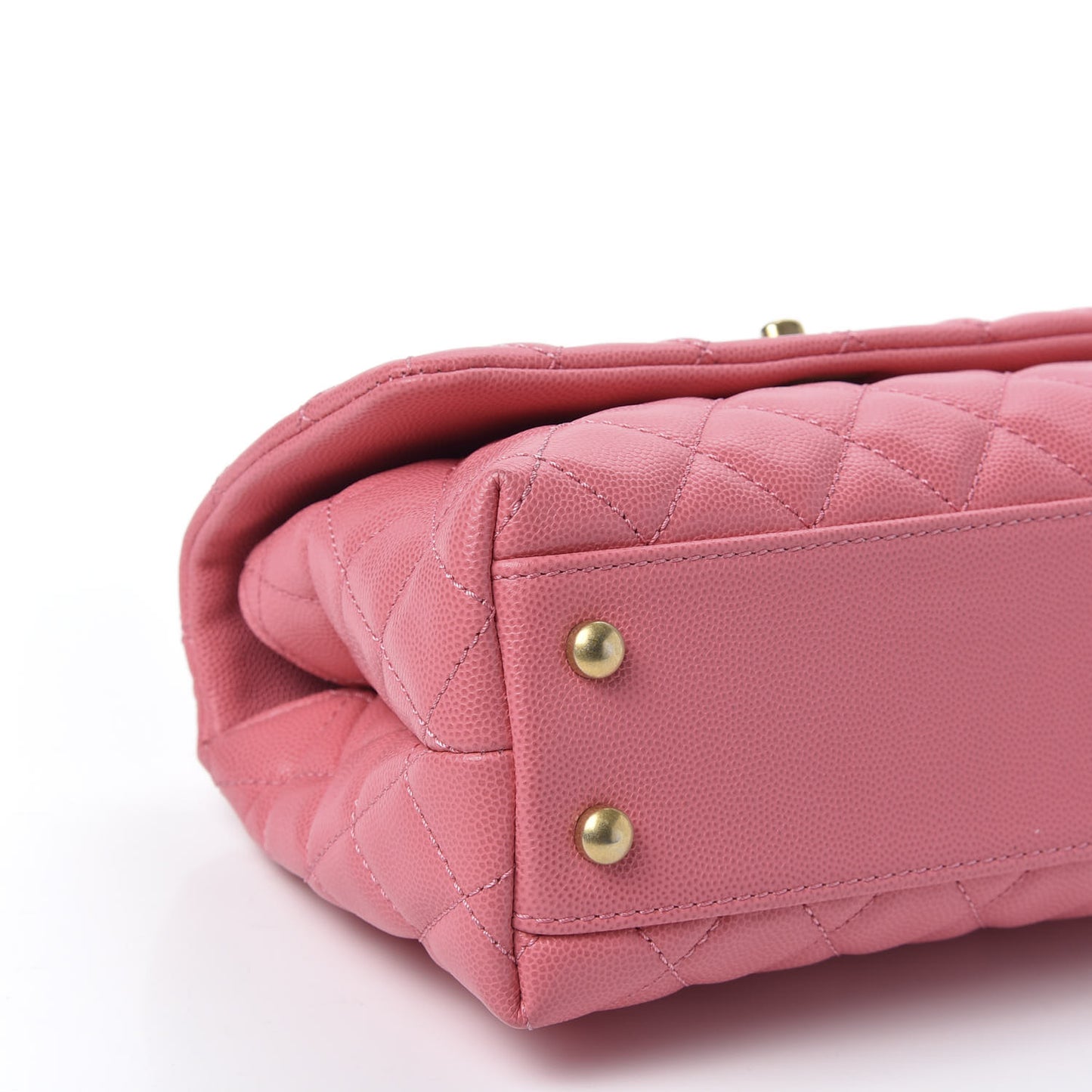 Caviar Lizard Quilted Mini Coco Handle Flap Pink