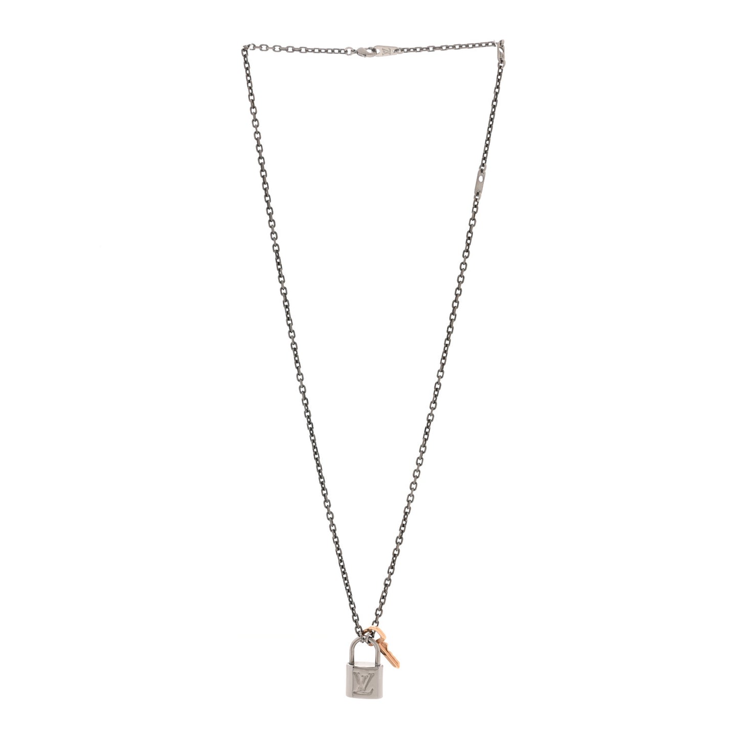 Valentine Lock Pendant Necklace Silver