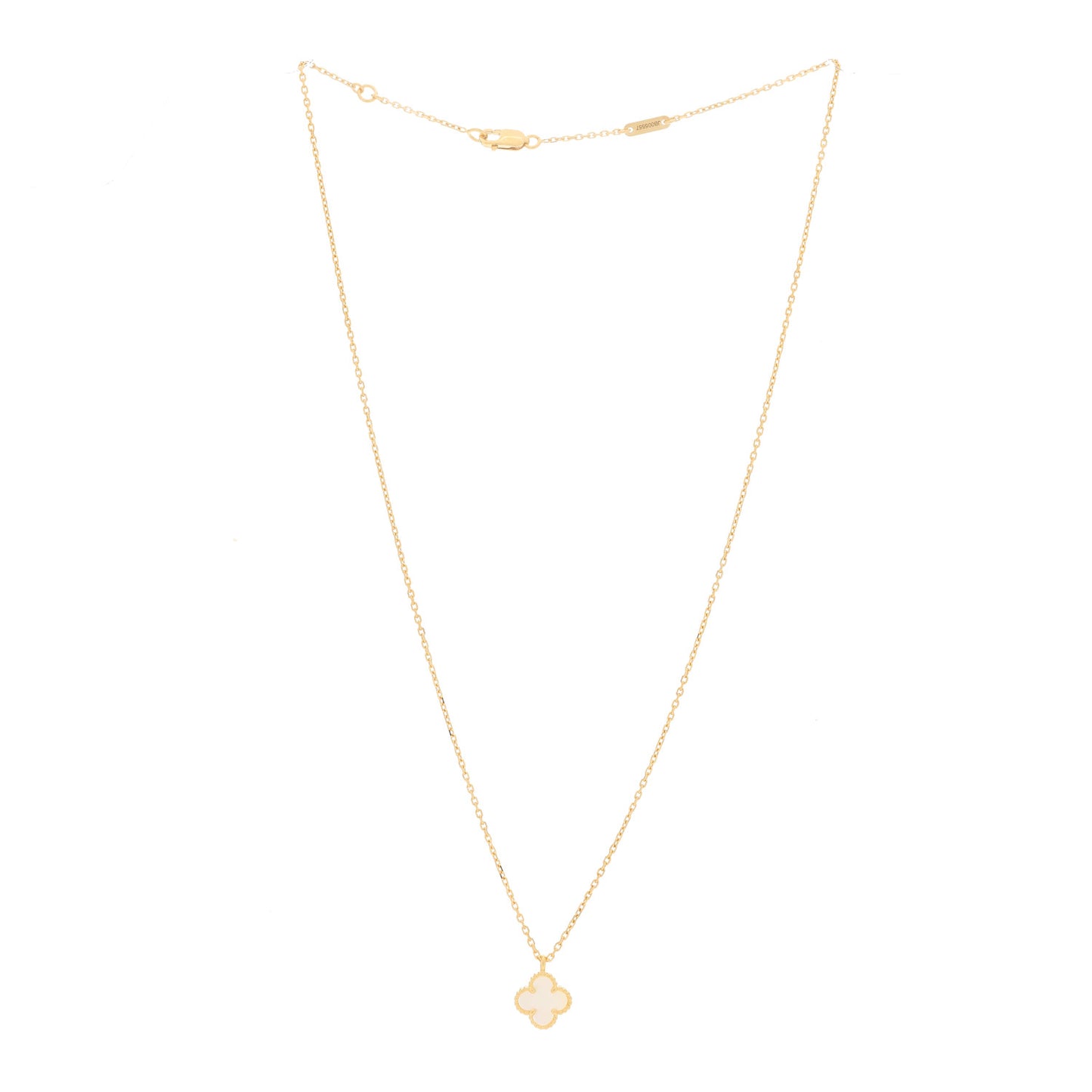 18K Yellow Gold Mother of Pearl Sweet Alhambra Pendant Necklace