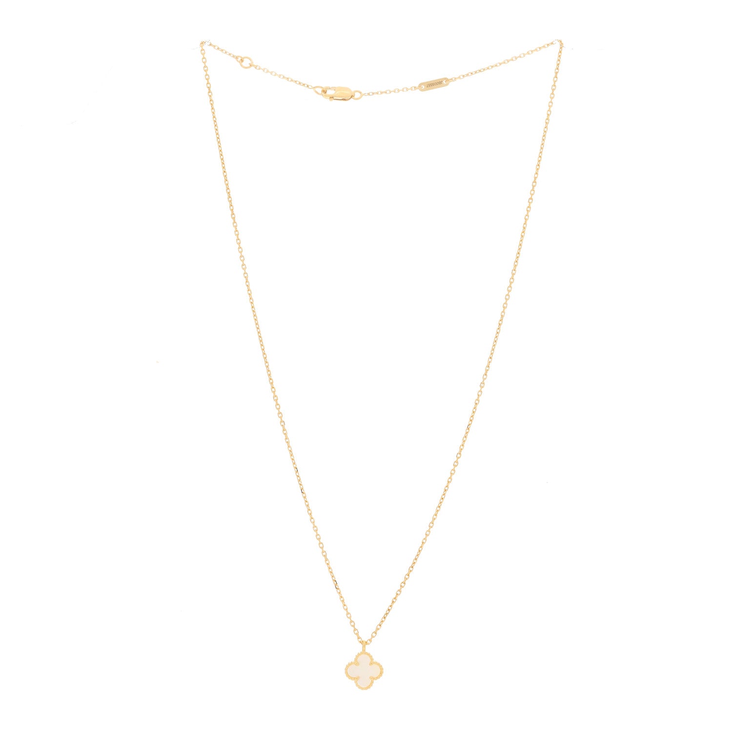 Van Cleef & Arpels 18K Yellow Gold Mother of Pearl Sweet Alhambra Pendant Necklace 2 of 4