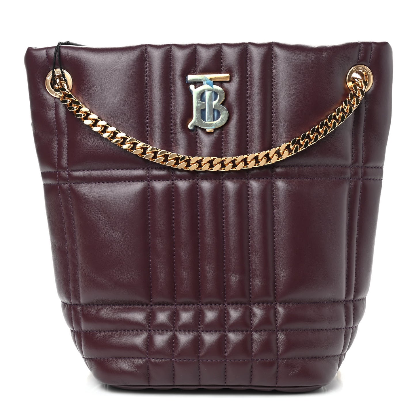 Lambskin Quilted Small Lola Bucket Bag Deep Maroon