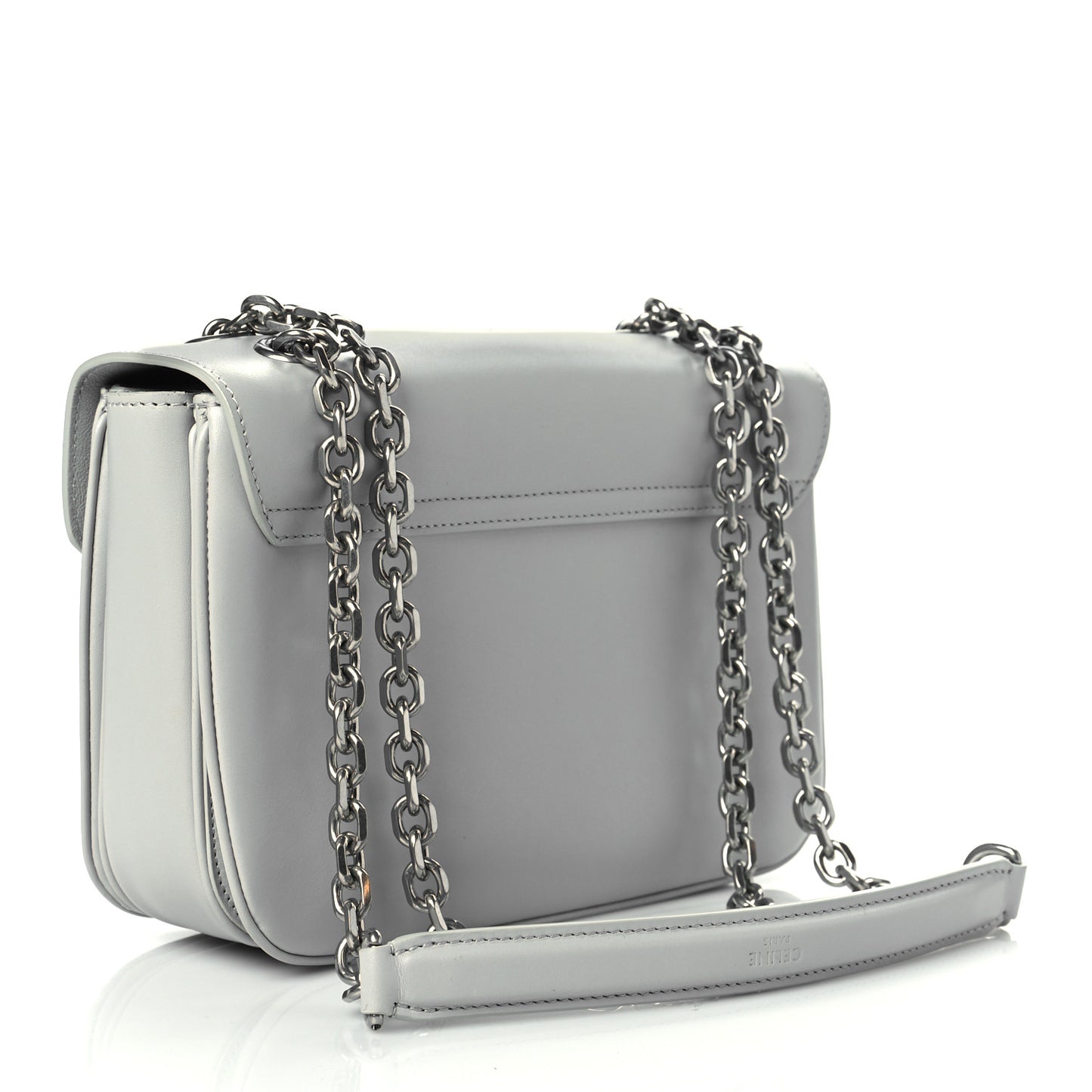 Shiny Calfskin Medium C Bag Light Grey