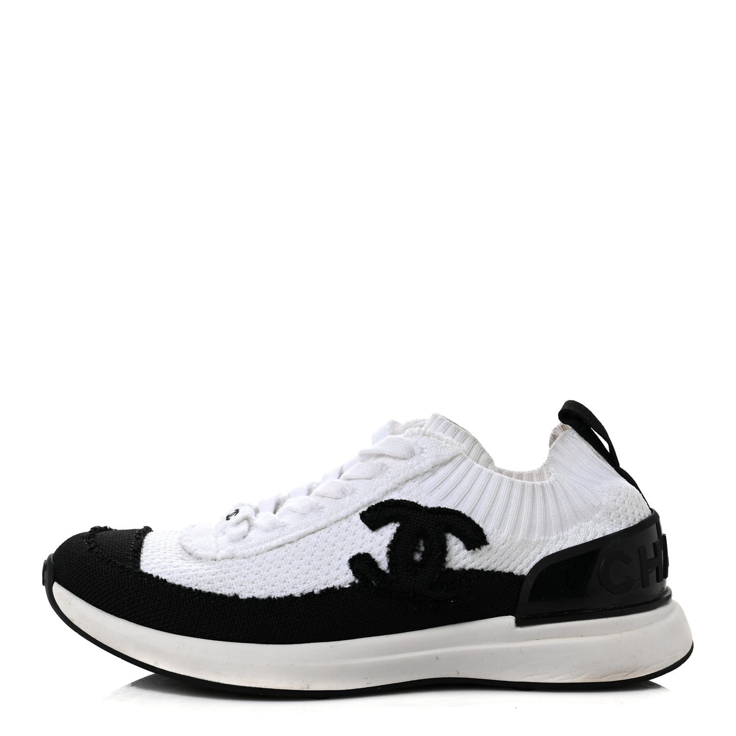 Knit Womens CC Sneakers 37 White Black