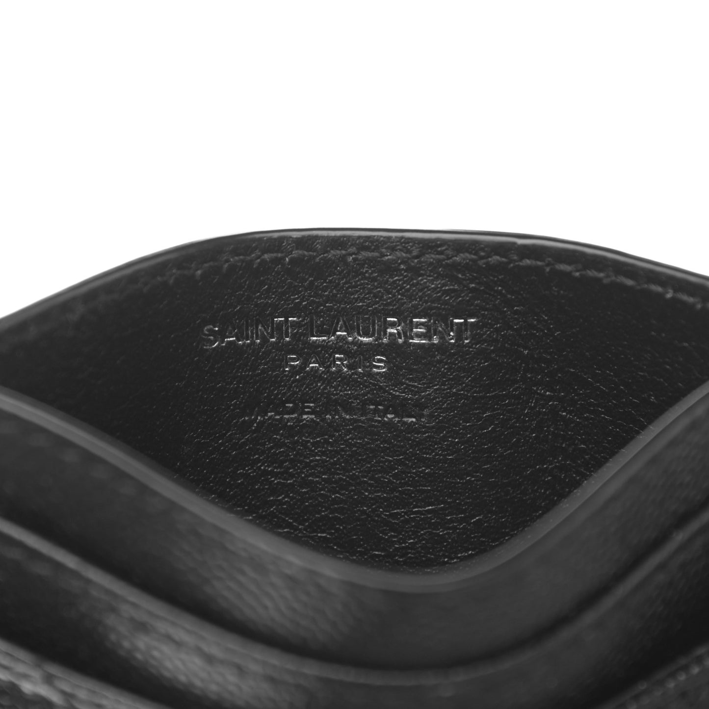Grain De Poudre Matelasse Chevron Monogram Credit Card Case Black