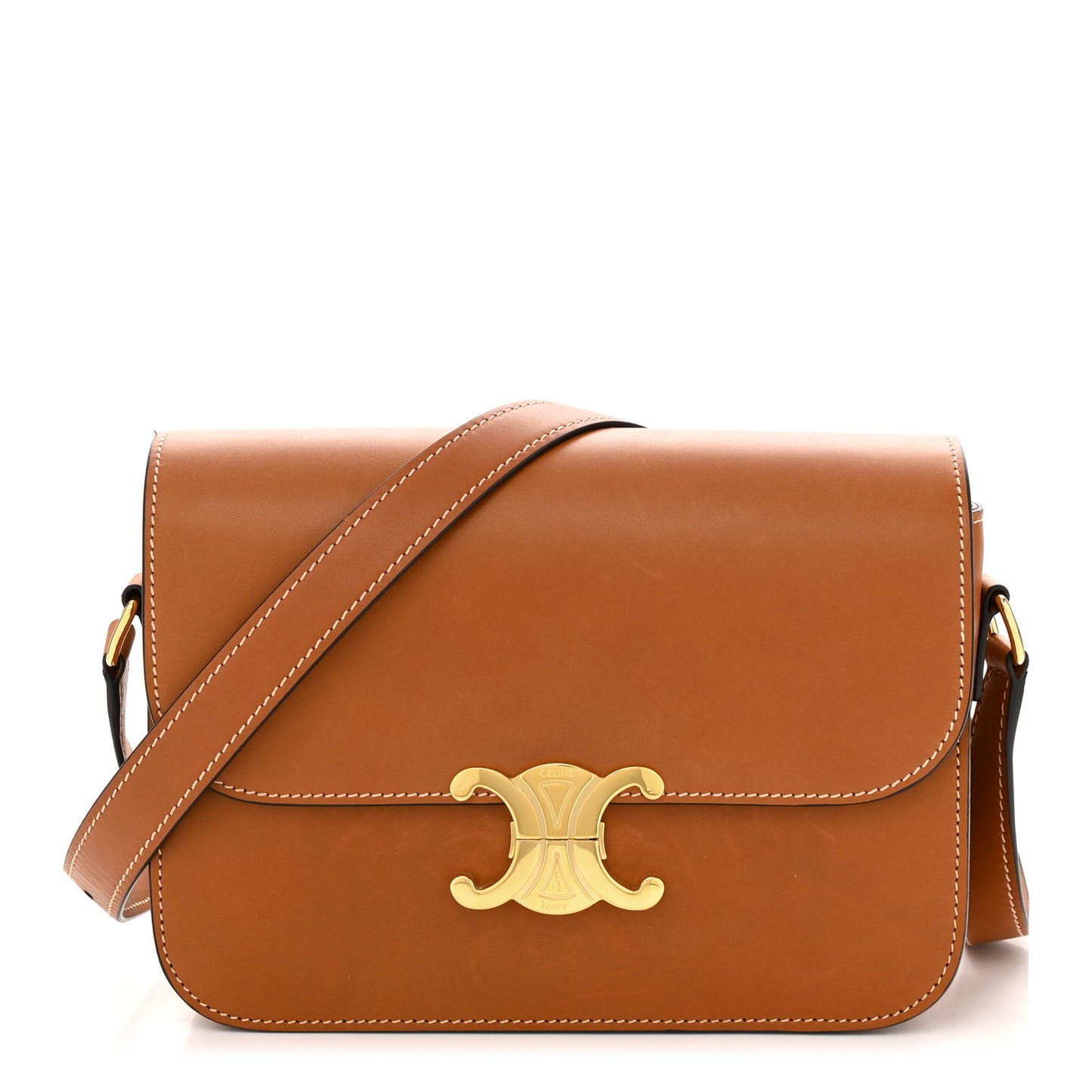 Shiny Calfskin Medium Triomphe Tan