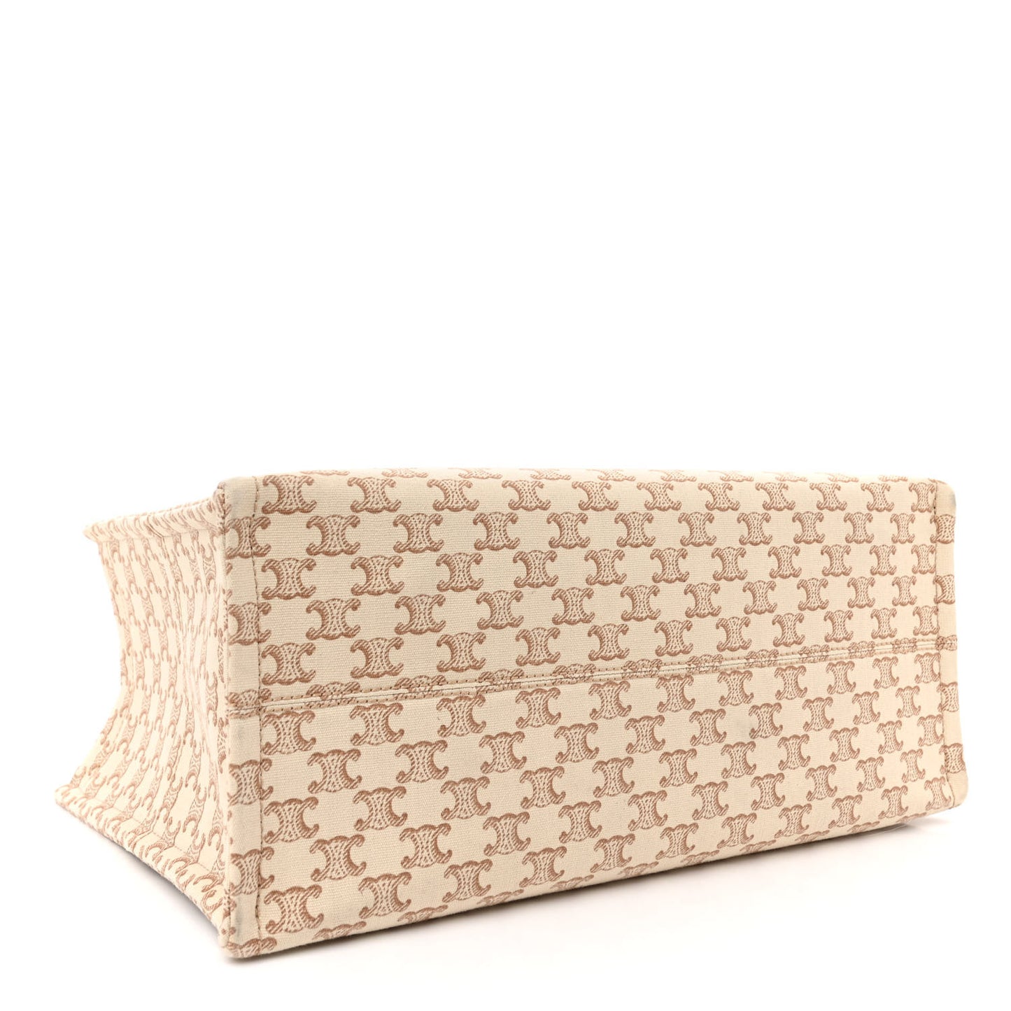 Canvas Calfskin Triomphe Large Cabas Thais White