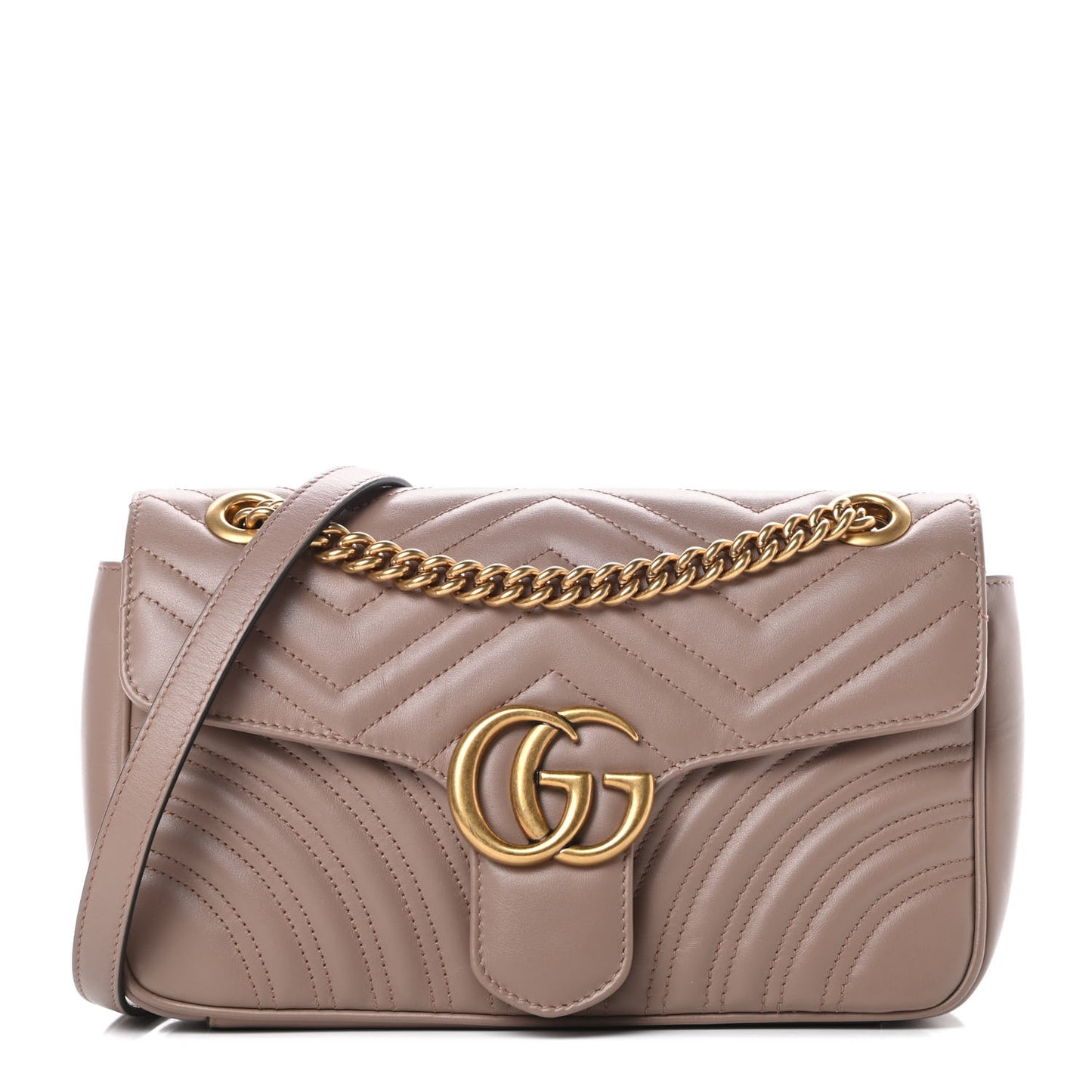 Calfskin Matelasse Small GG Marmont Shoulder Bag Porcelain Rose