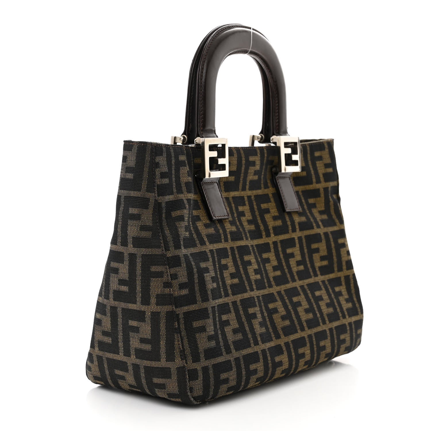 Fendi Zucca Top Handle Tote Tobacco 3 of 9