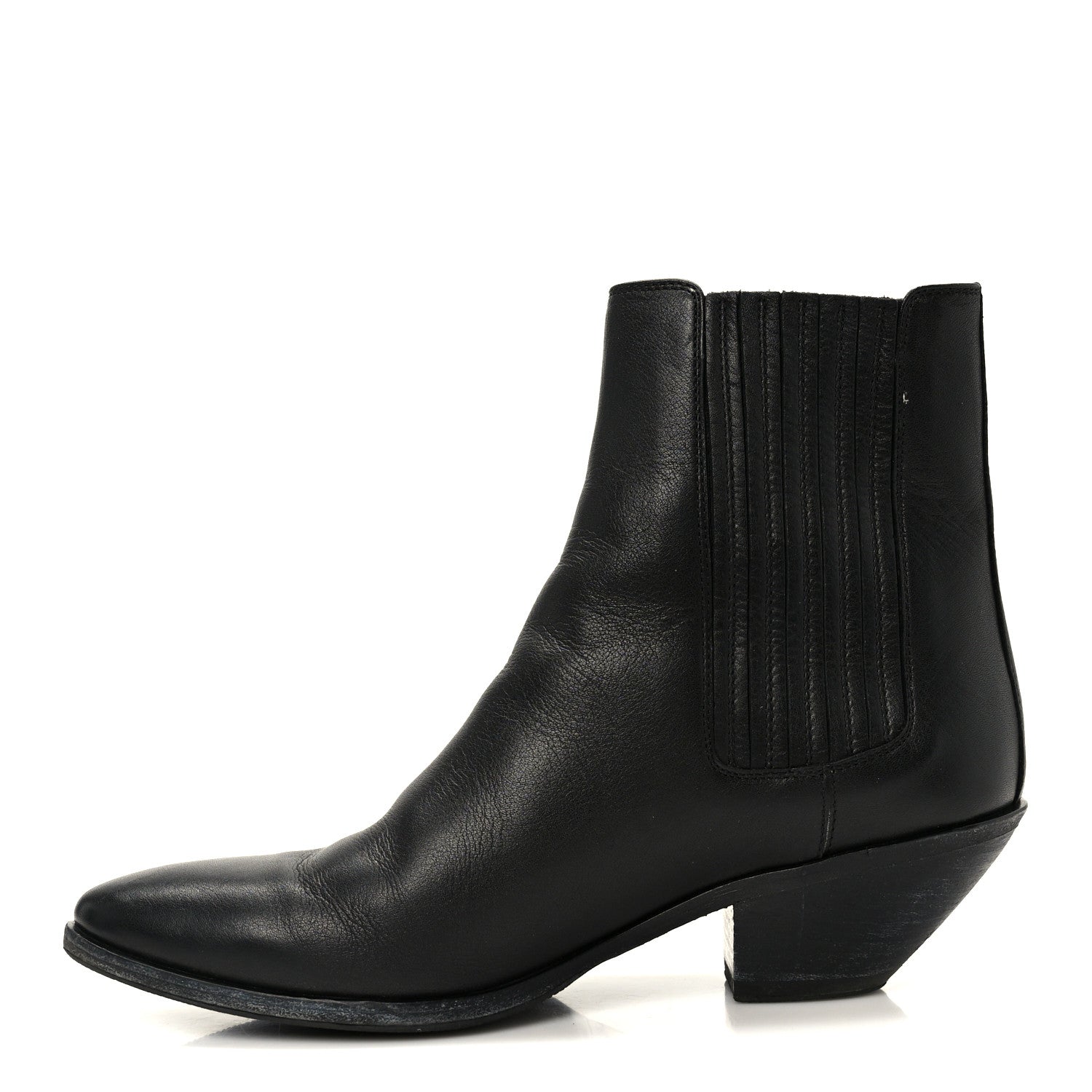 Saint Laurent Calfskin Brit Souple Ankle Boots 38 Black 1829932