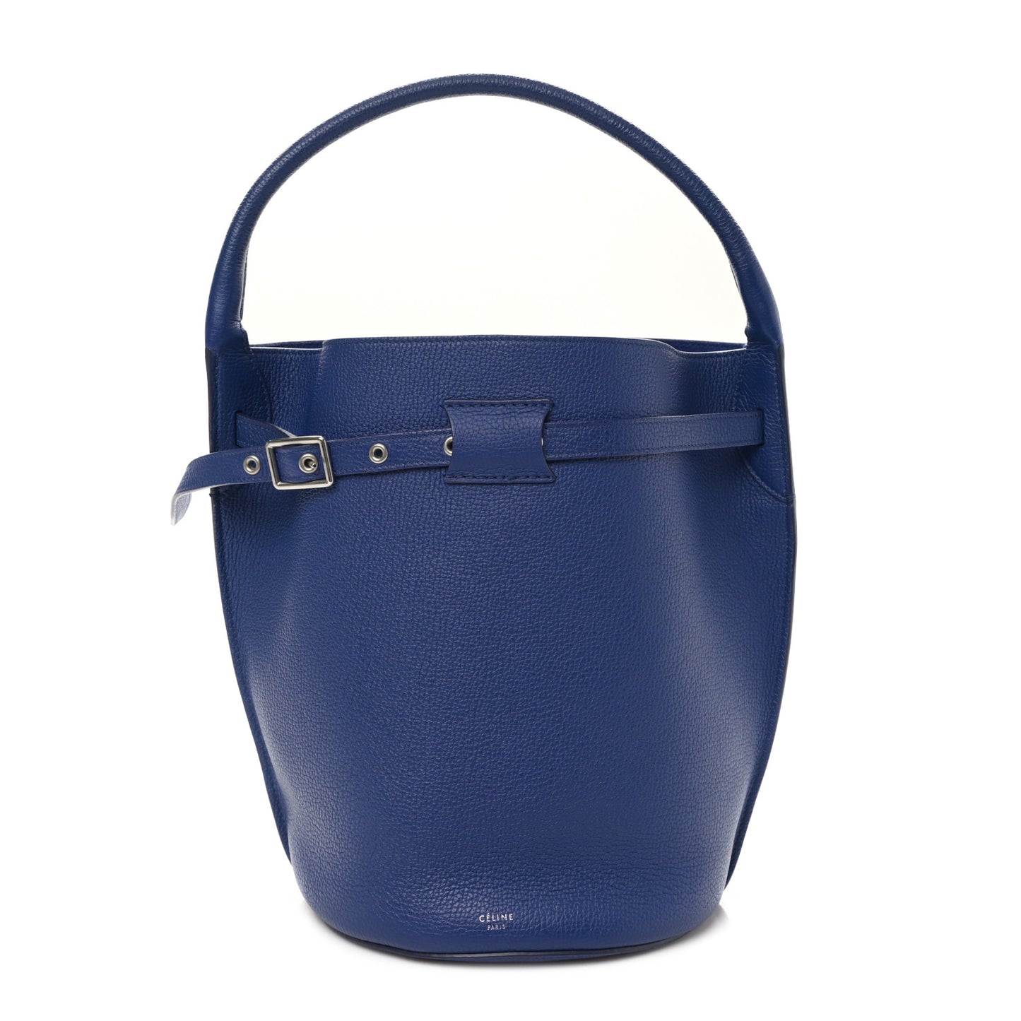 Supple Grained Calfskin Big Bag Bucket Cobalt
