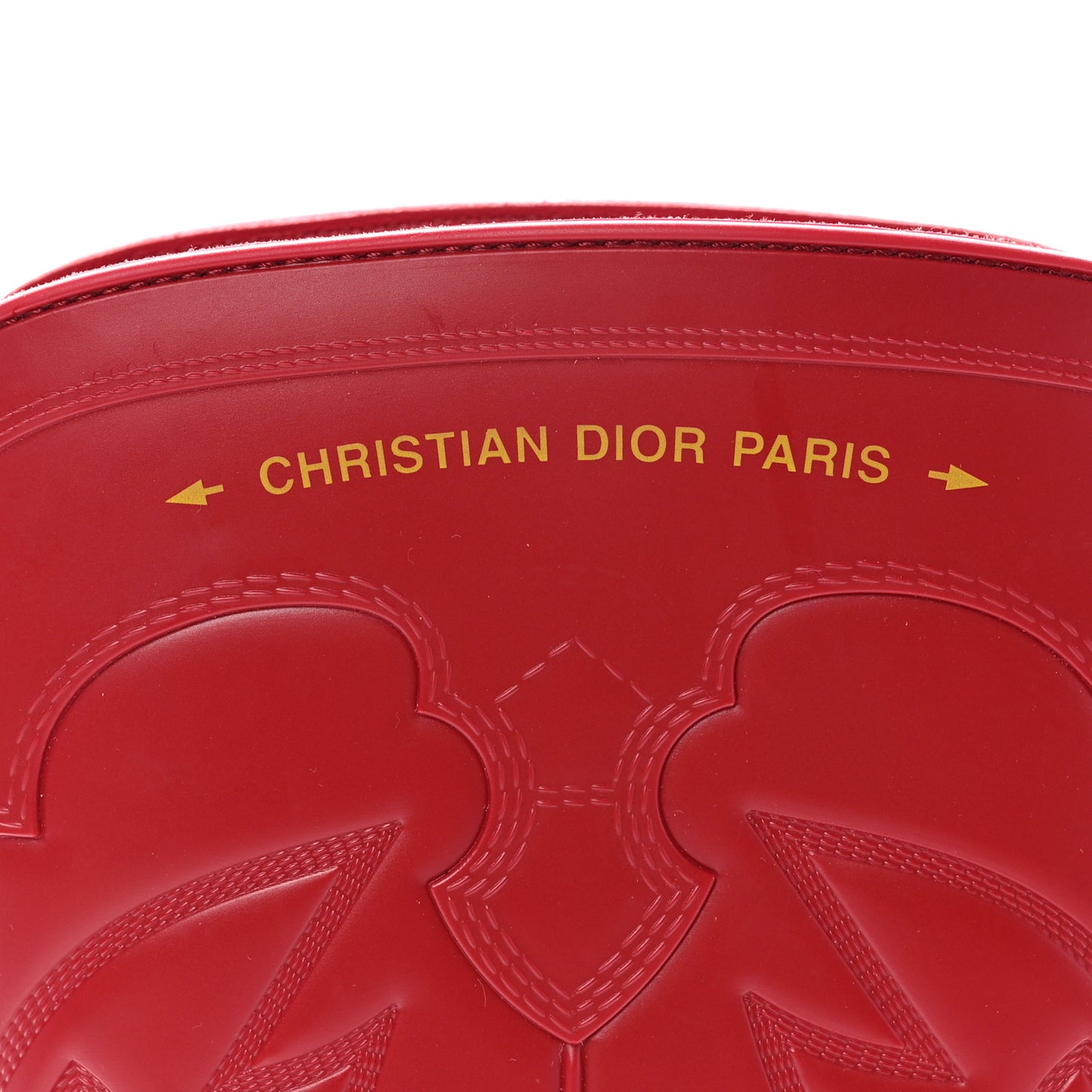 Rubber Embossed Wind Boots 40 Red