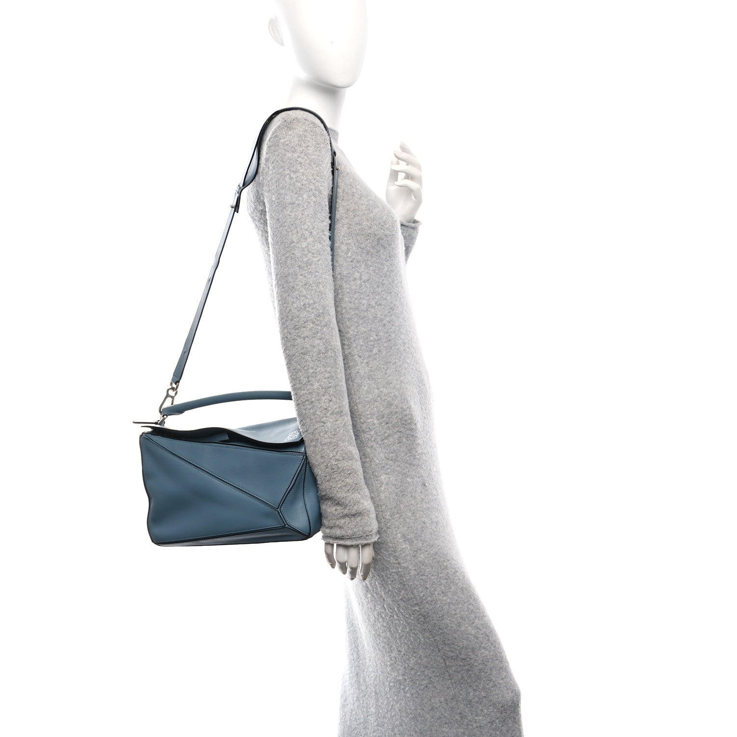 Loewe Calfskin Medium Puzzle Bag Stone Blue 2 of 11