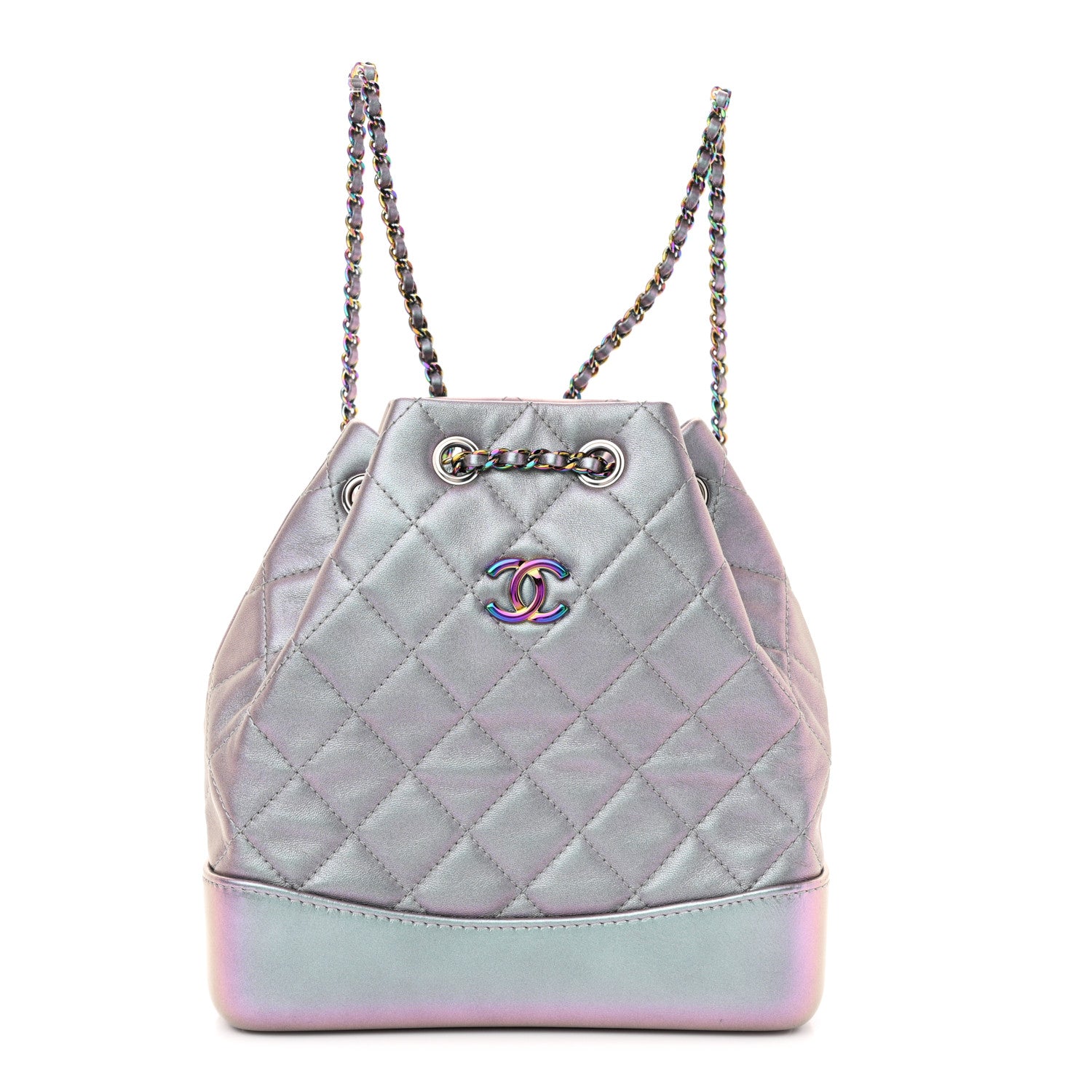Chanel Iridescent Lambskin Calfskin Small Quilted Gabrielle Backpack Light Purple 1 of 12