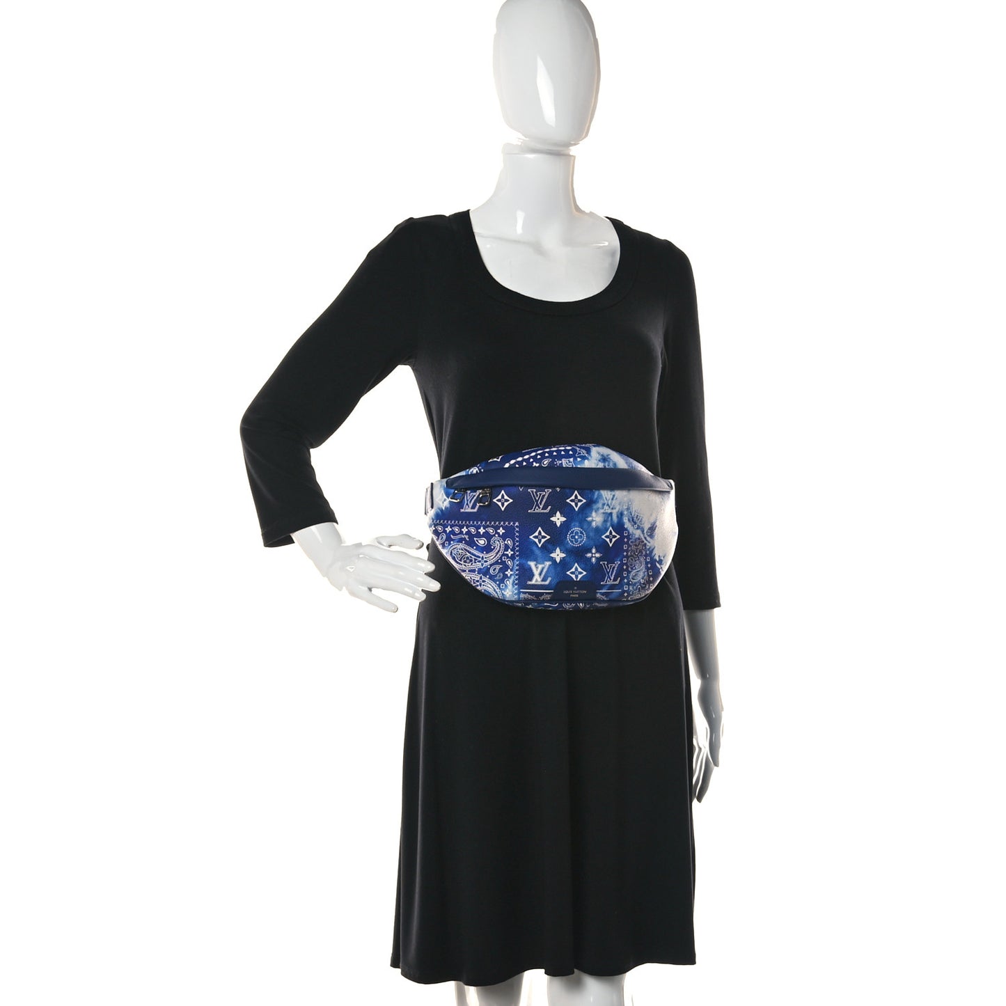 Cowhide Monogram Bandana Discovery Bumbag PM Blue