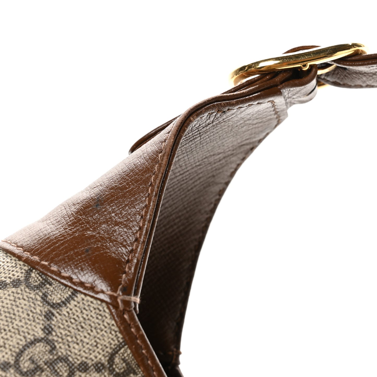 GG Supreme Monogram Azalea Calfskin Web Medium Jackie 1961 Hobo Beige Ebony Brown Sugar