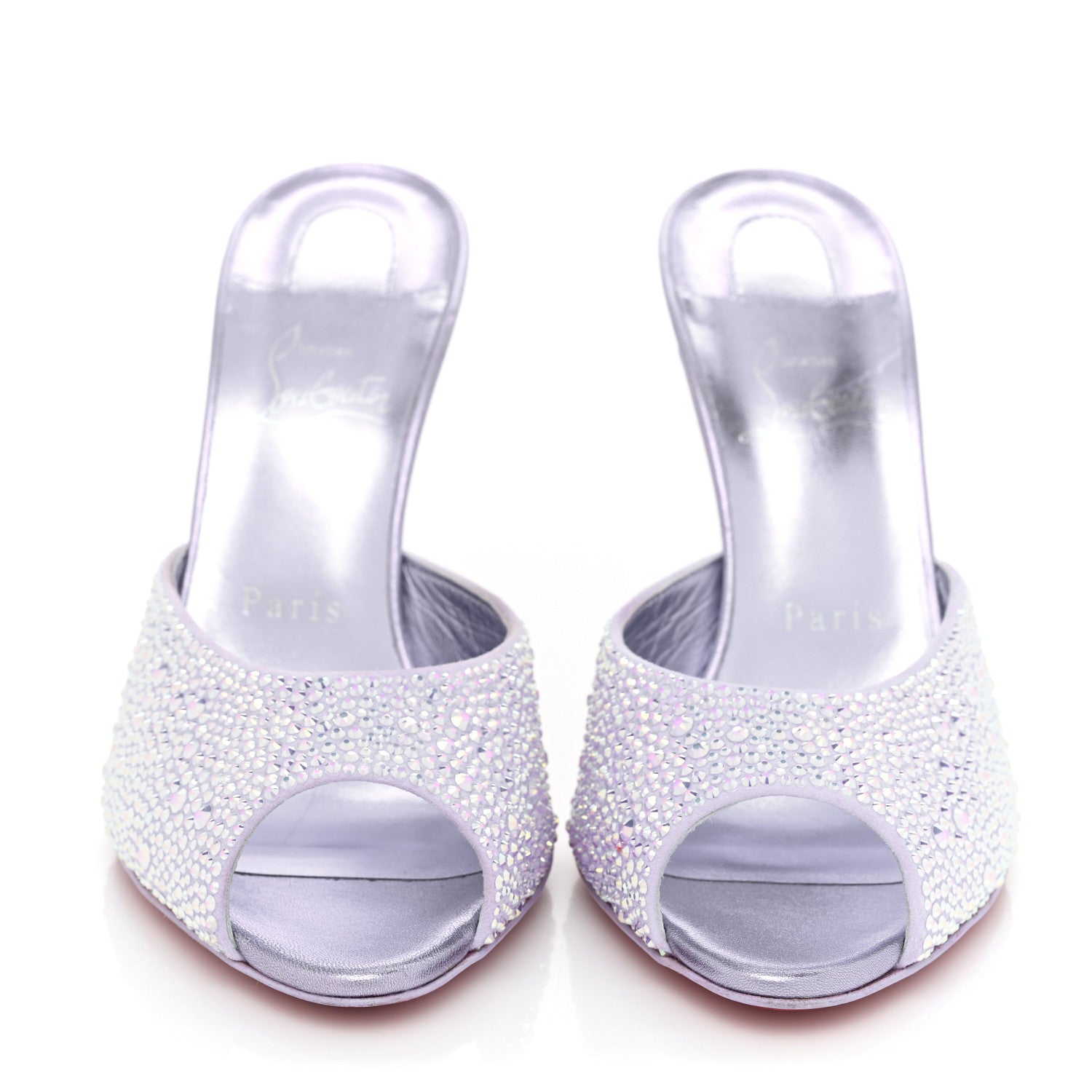 Christian Louboutin Suede Crystal Strass Me Dolly 100 Sandals 38 Lilac 2 of 9