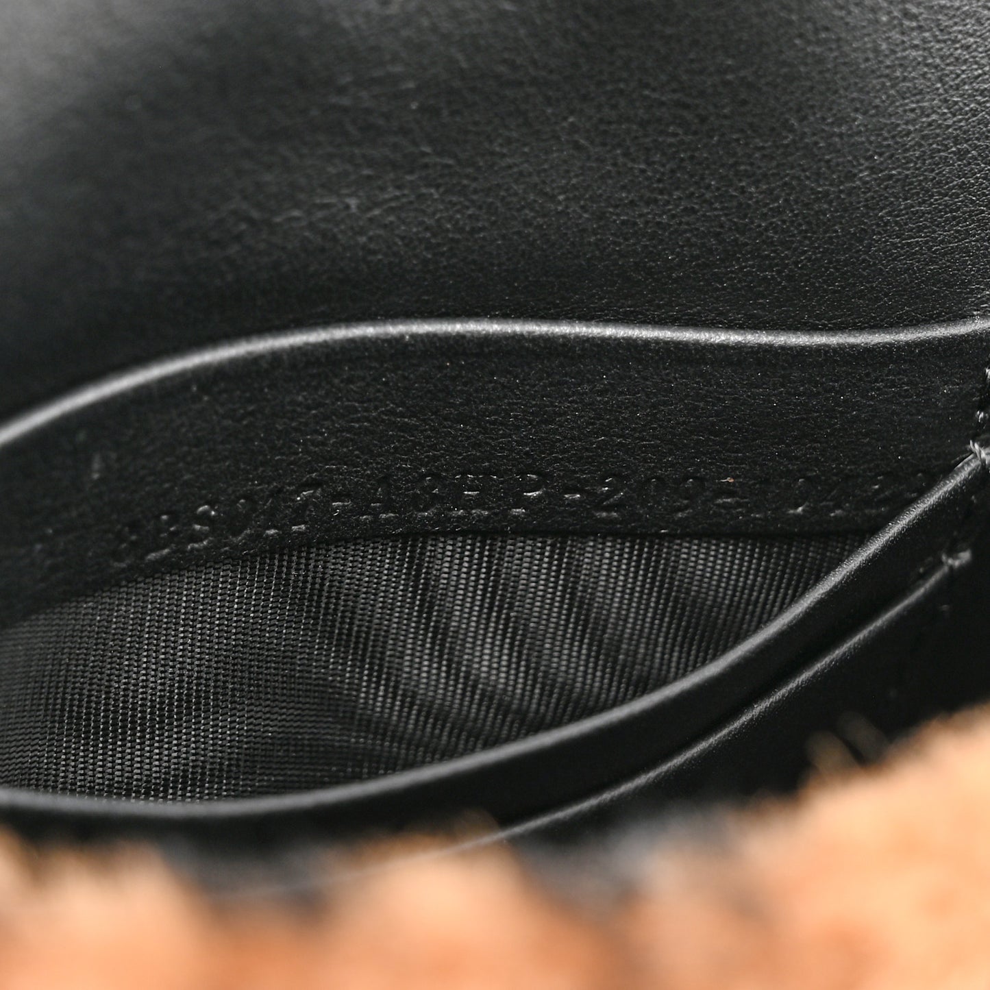 Shearling Vitello Dolce Macro FF 1974 Mini Baguette Tobacco Black