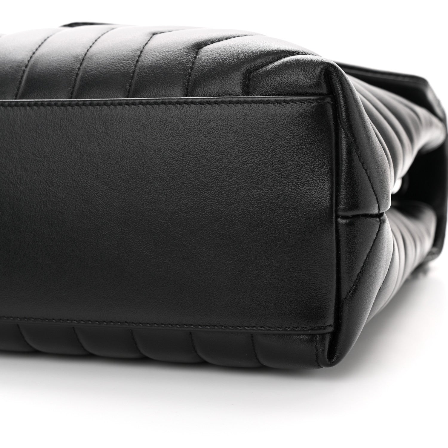 Saint Laurent Calfskin Y Quilted Monogram Monochrome Medium Loulou Chain Satchel Black 10 of 12