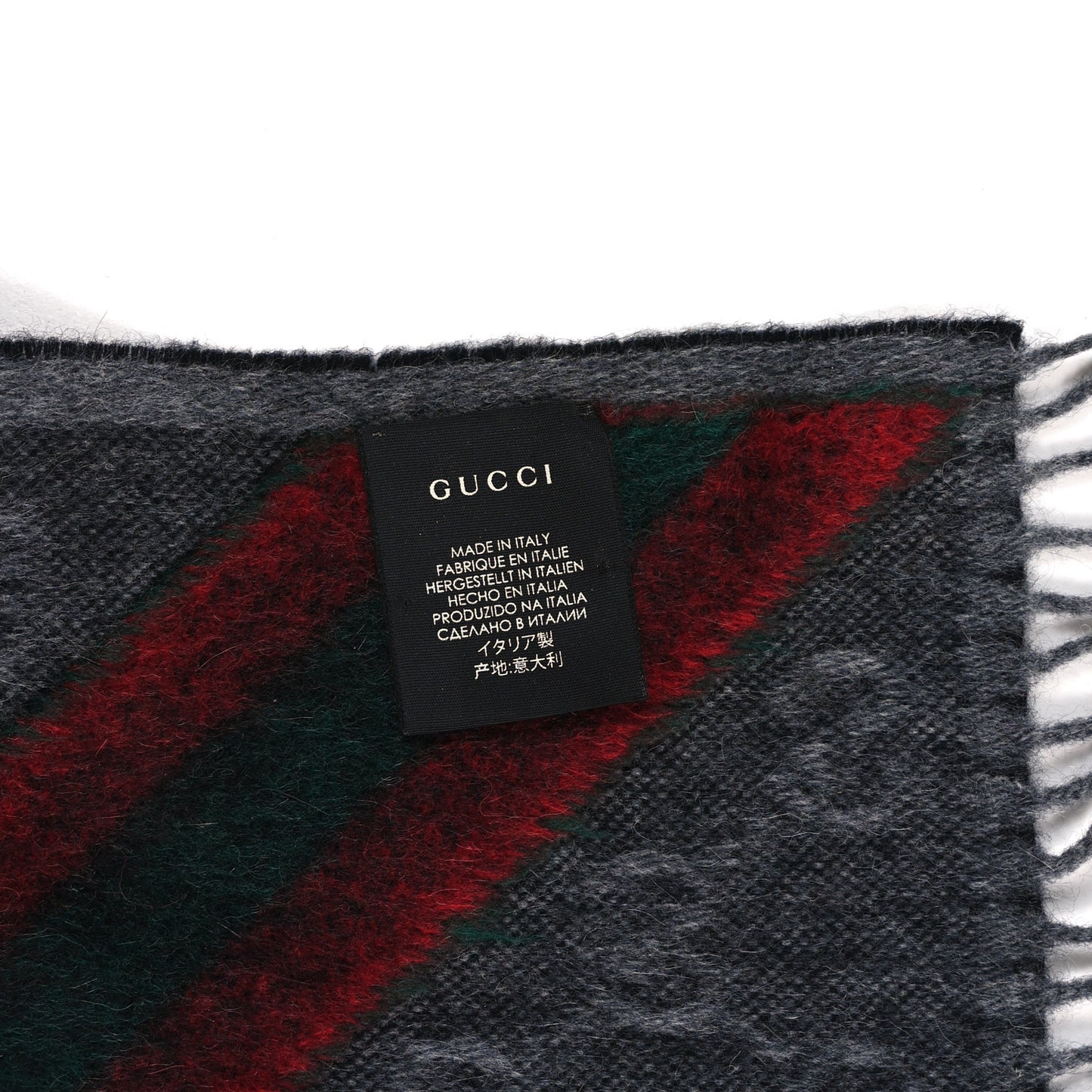 Wool Alpaca Monogram Web New Nikky Scarf Grey