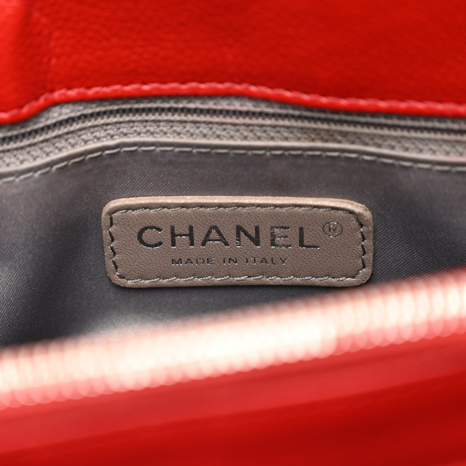 Chanel Caviar Quilted Grand Shopping Tote GST Red 6 of 10