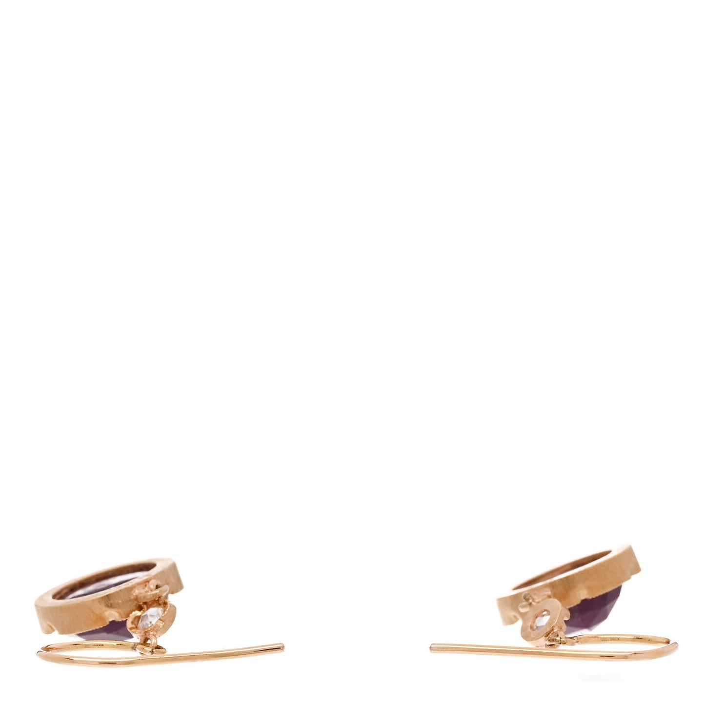 18K Rose Gold Ruby Diamond Medium Classic Drop Earrings