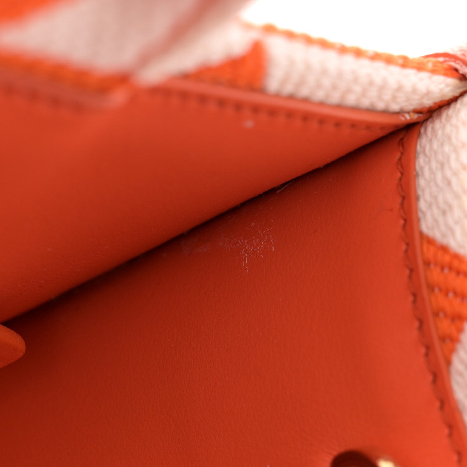Prada Jacquard Saffiano Triangolo Symbole Embroidered Small Tote Arancio White 11 of 14