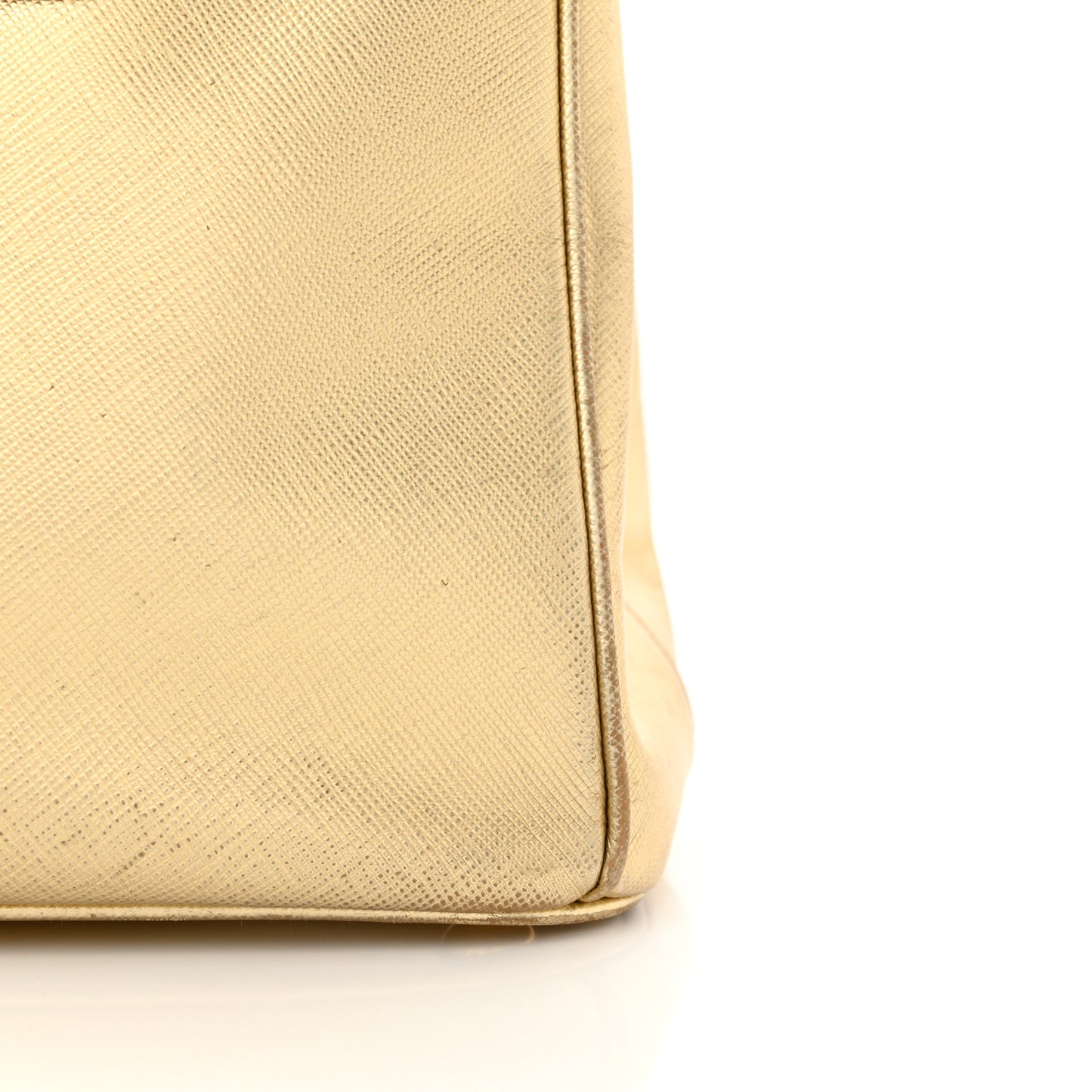 Metallic Saffiano Small Galleria Double Zip Tote Platino