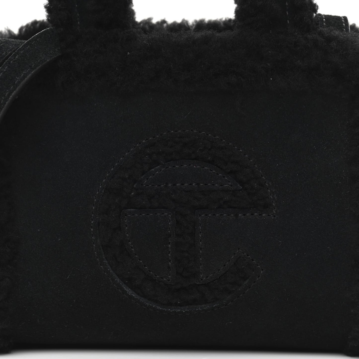 X UGG Suede Shearling Small Shopping Bag Black