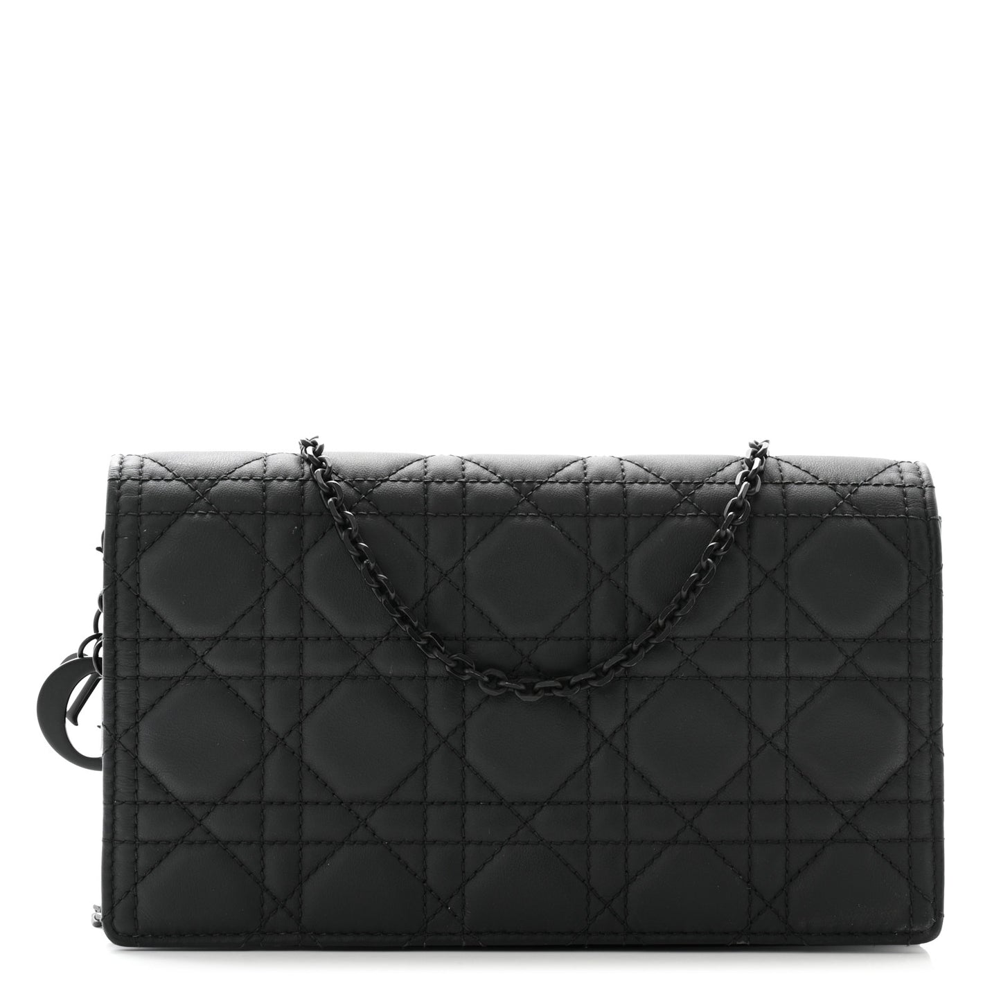 Ultra Matte Calfskin Cannage Lady Dior Clutch Black
