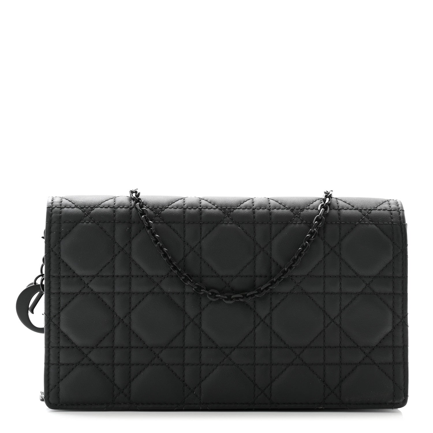 Christian Dior Ultra Matte Calfskin Cannage Lady Dior Clutch Black 1 of 14