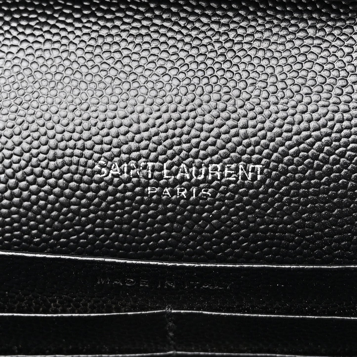 Grain De Poudre Matelasse Chevron Monogram Chain Wallet Black
