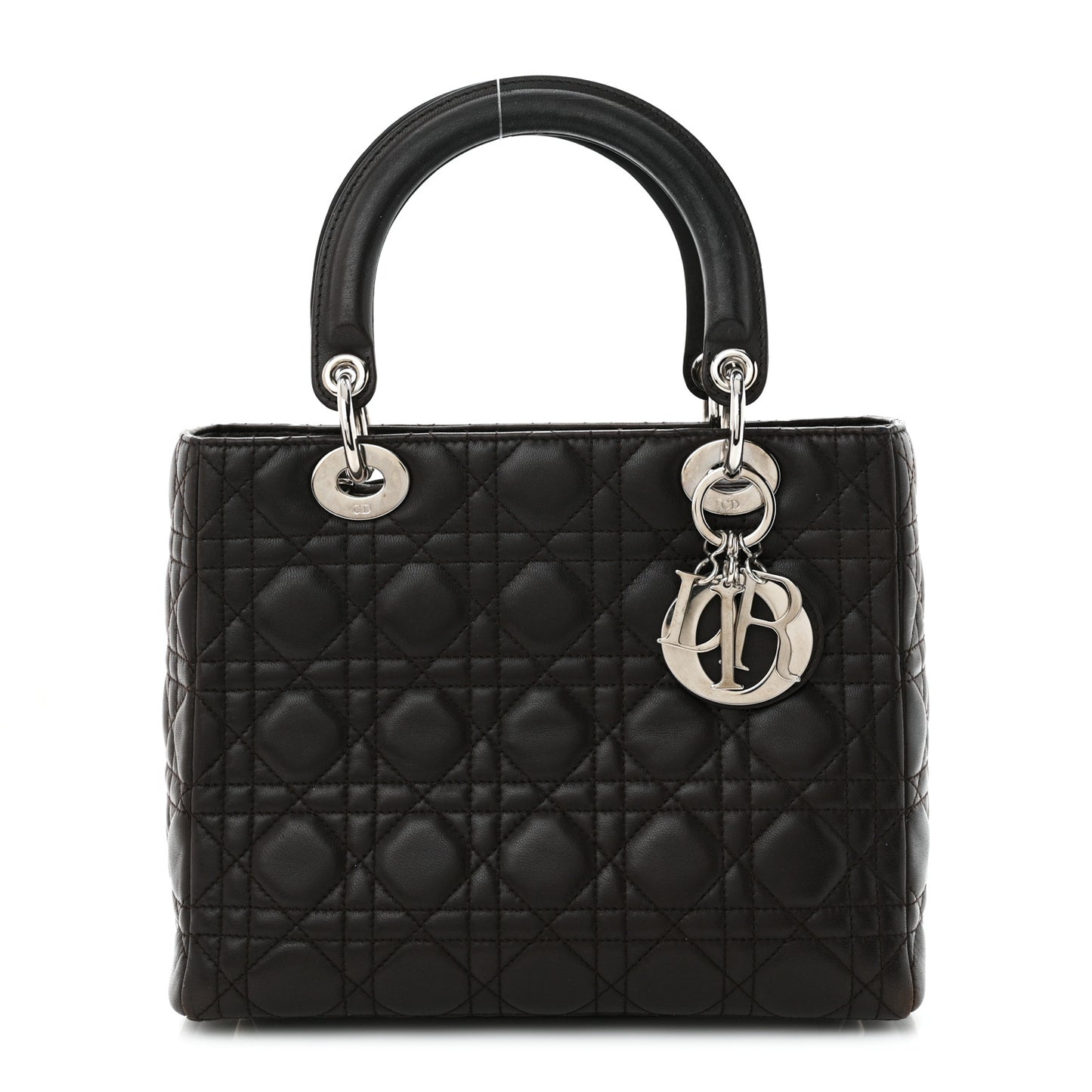 Lambskin Cannage Medium Lady Dior Dark Brown