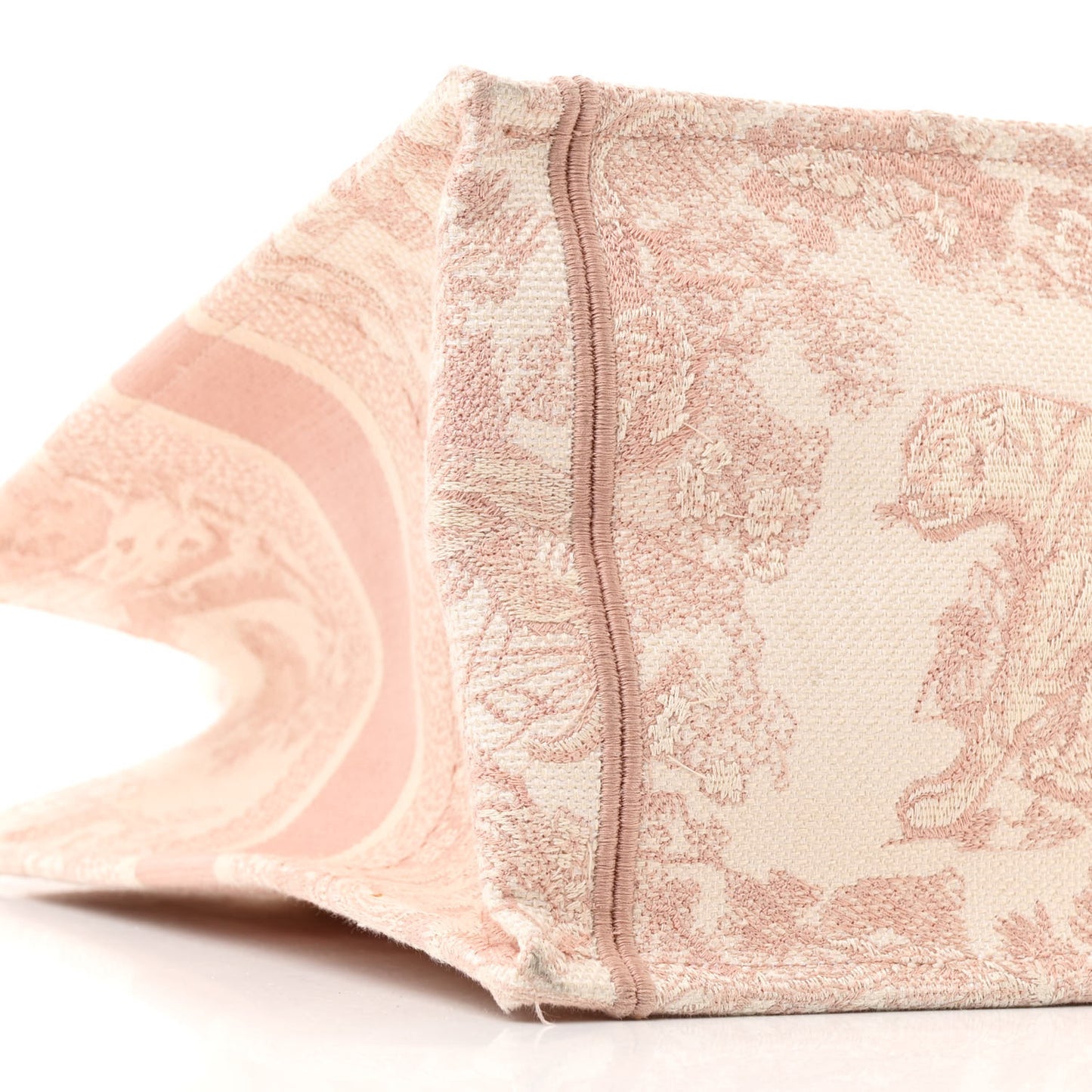 Canvas Embroidered Medium Dioriviera Toile De Jouy Book Tote Rose