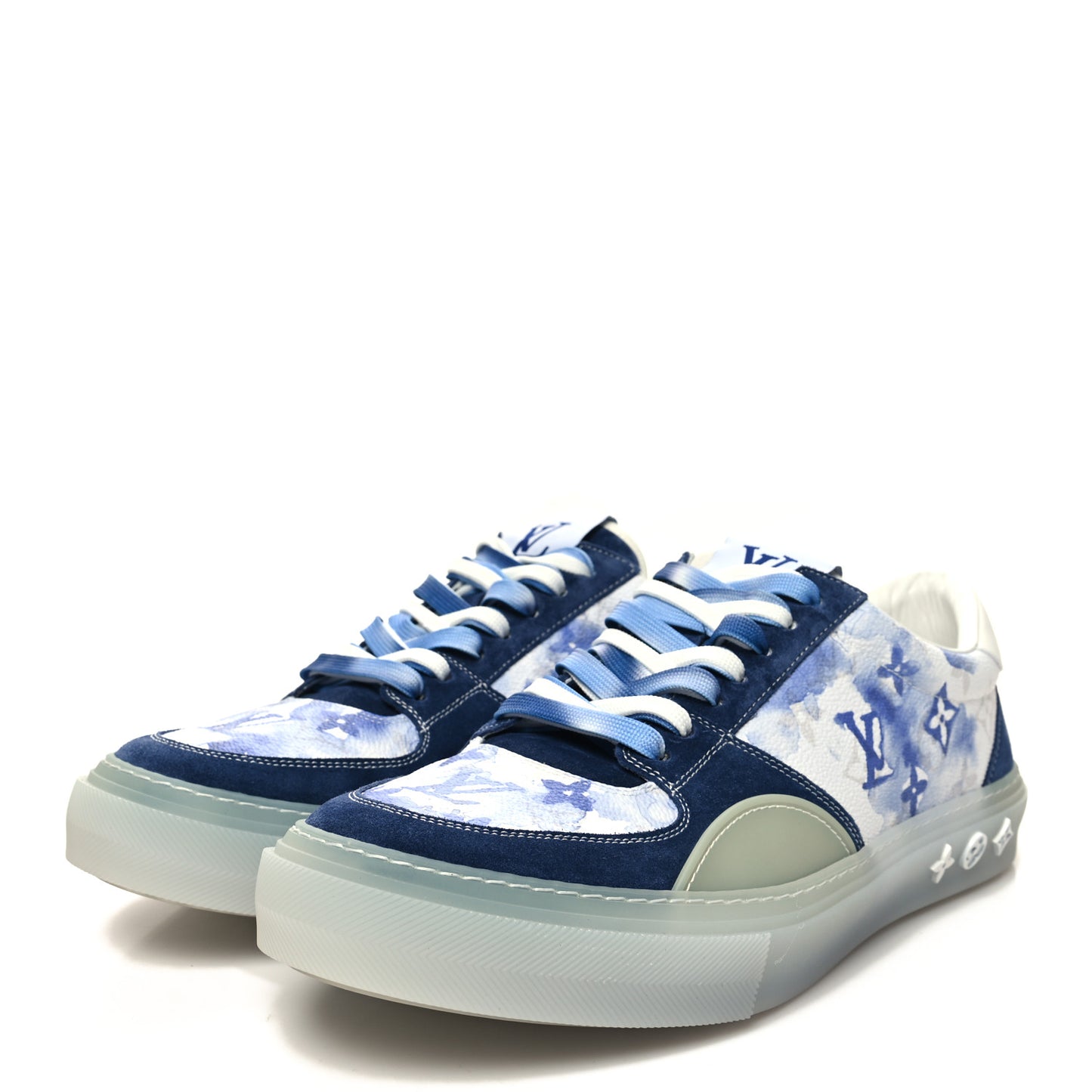 Monogram Watercolor Mens LV Ollie Sneakers 9 Blue