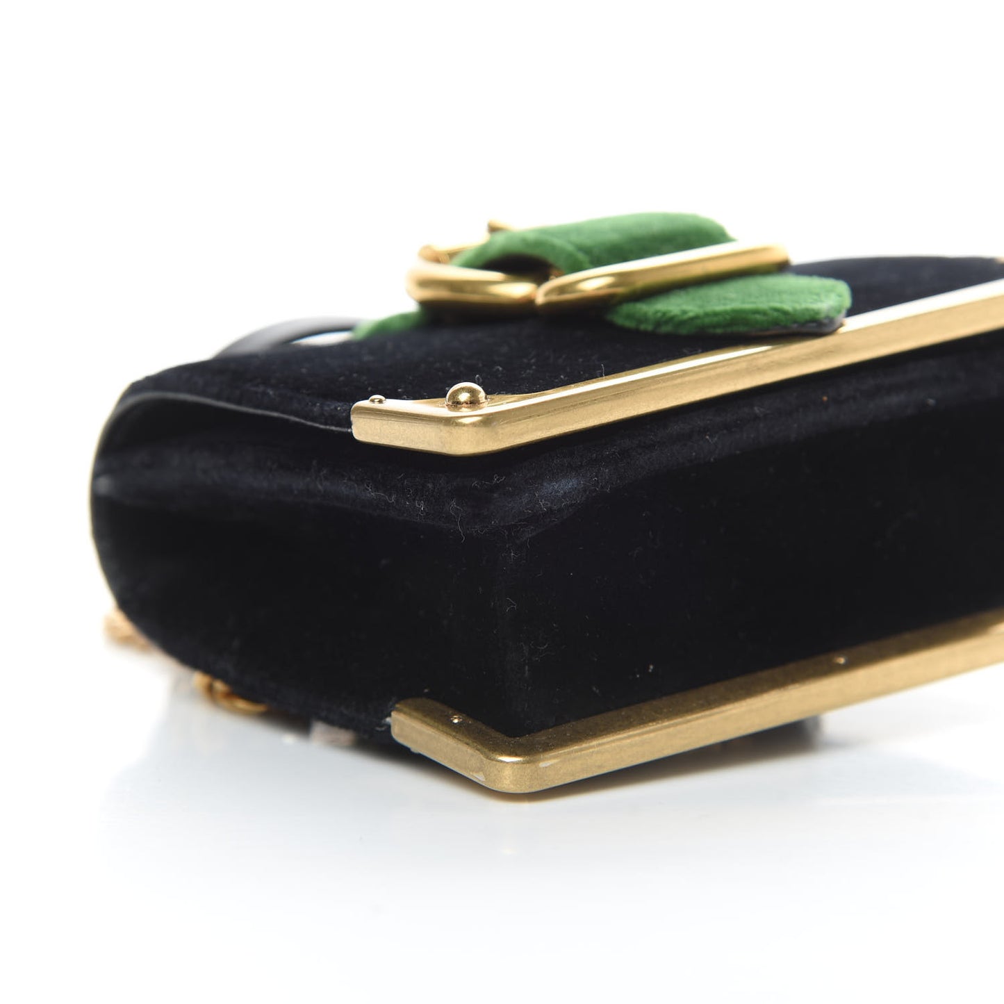 Velvet City Calfskin Micro Cahier Bag Black Alloro