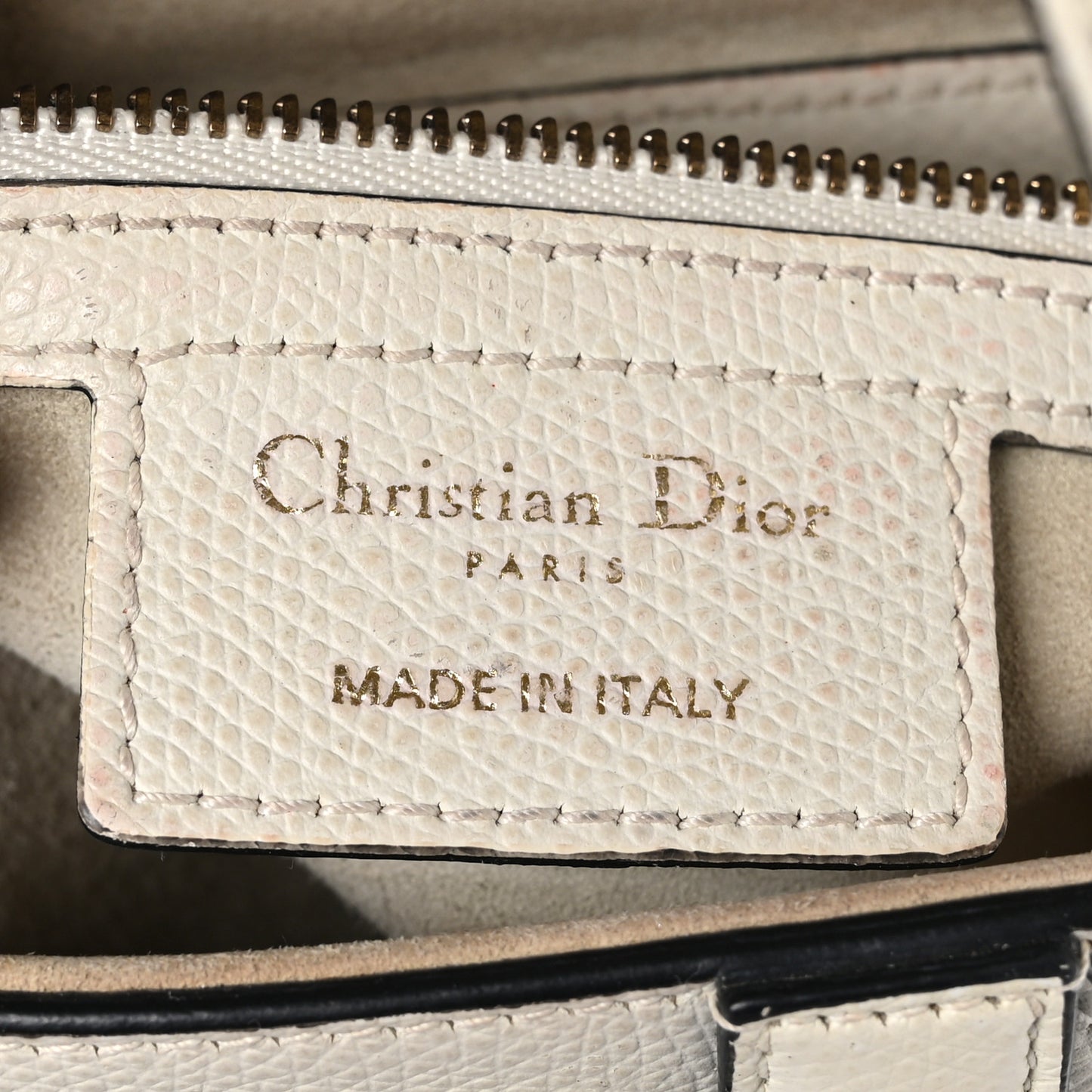 Grained Calfskin Saddle Bag White