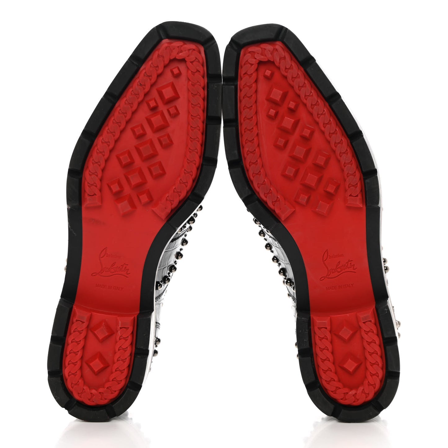 Croc Calfskin Embossed Womens Studded Crapadonna Oxfords 37 Black