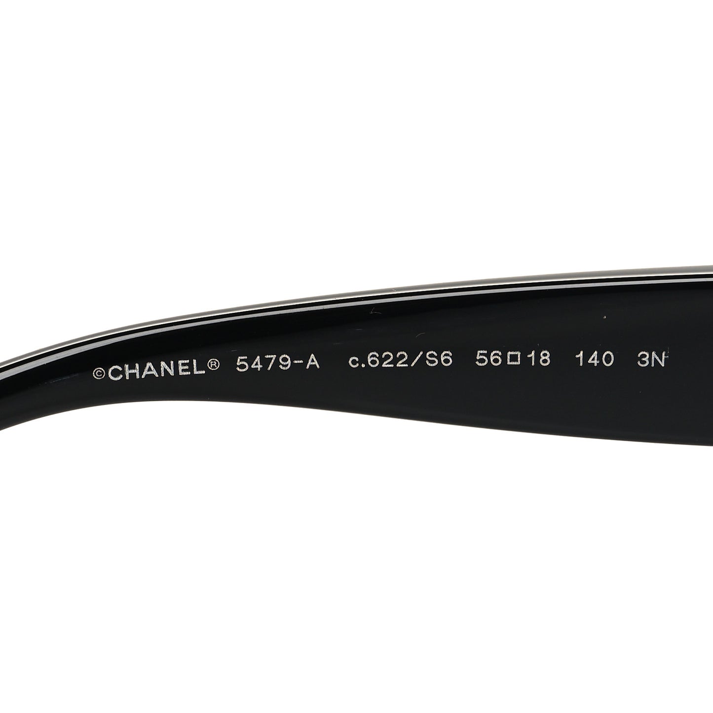 Acetate Charms Pearl Square Sunglasses 5479-A Black Gold