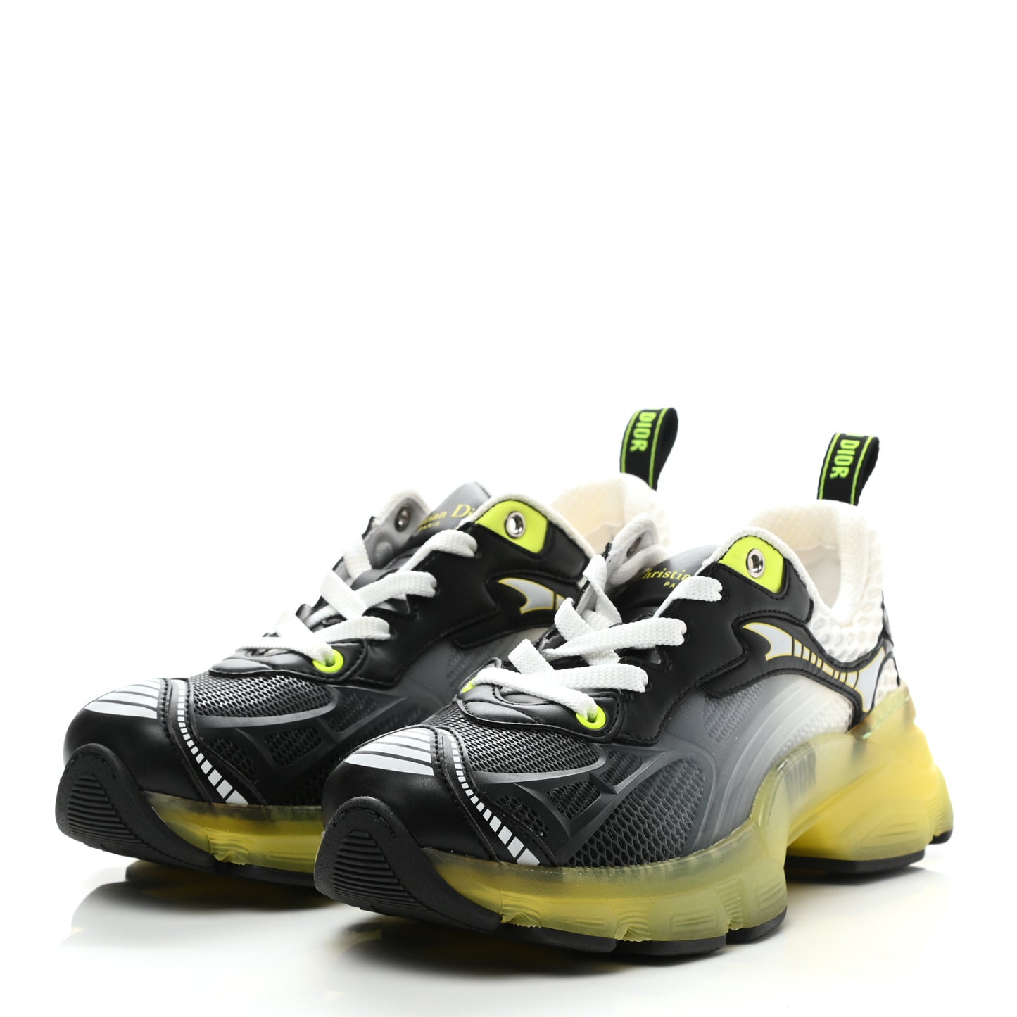 Matte Technical Fabric Mesh Dior Vibe Sneakers 36.5 White Yellow
