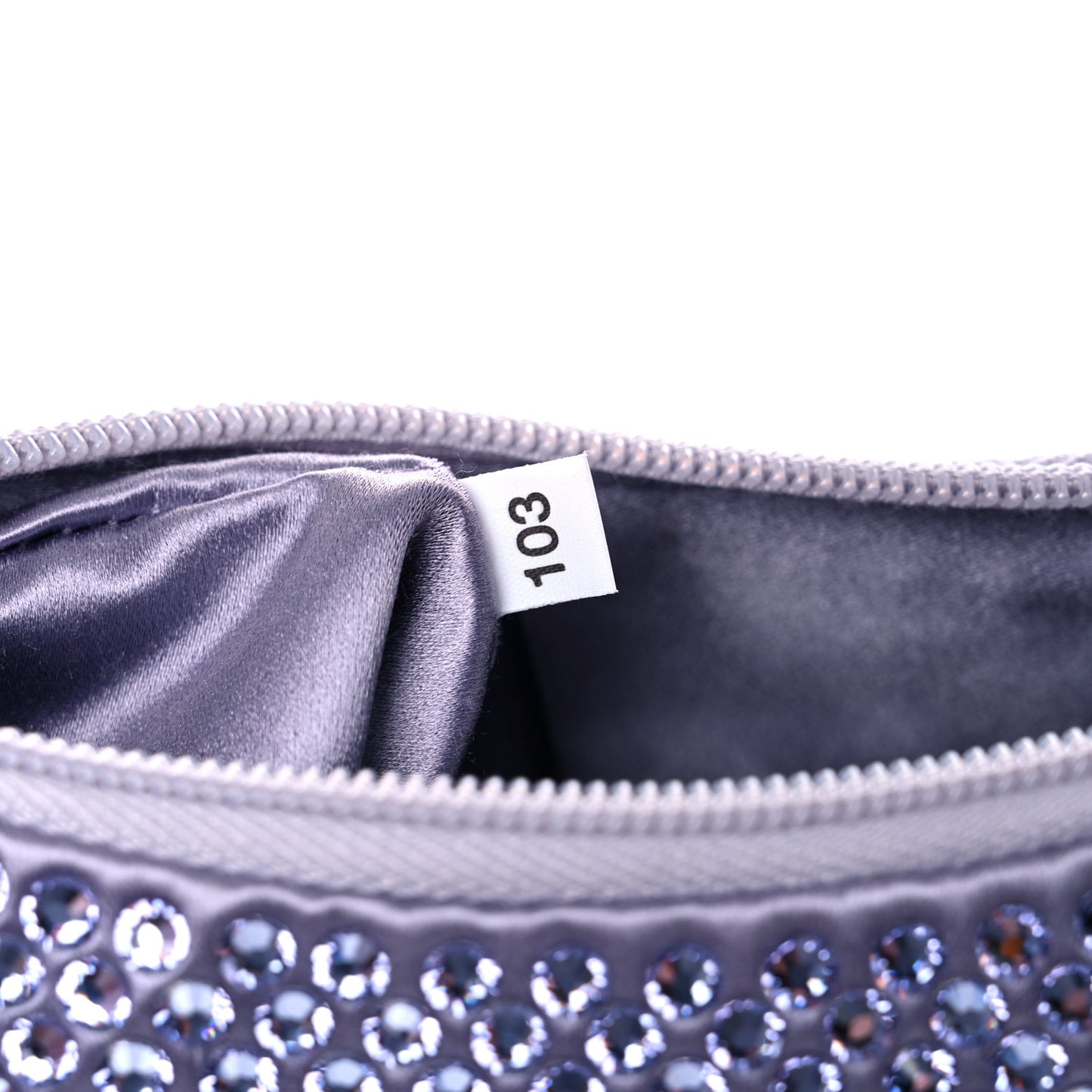 Satin Crystal Mini Re-Edition 2000 Bag Glicine