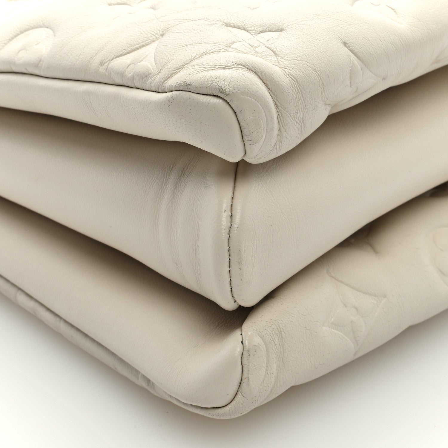 Louis Vuitton Lambskin Embossed Monogram Coussin PM Beige Cream 9 of 10