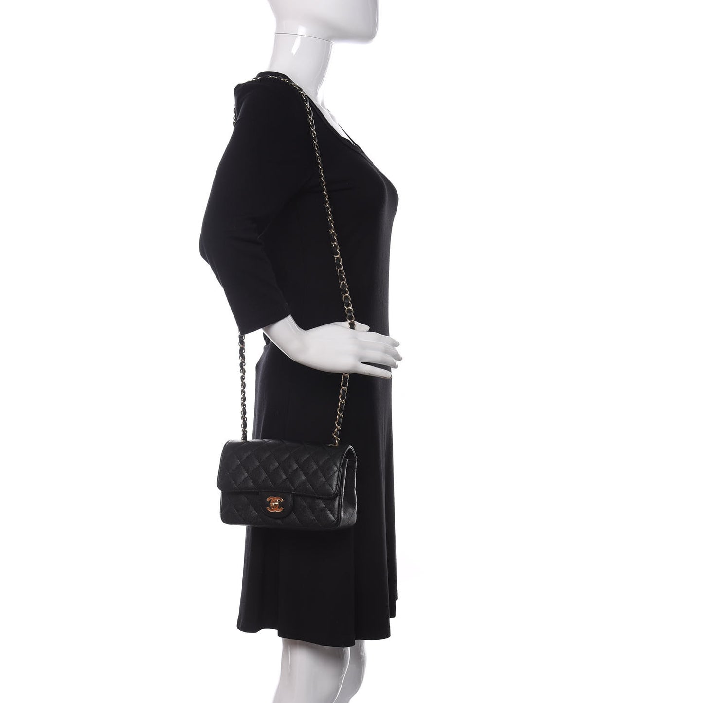 Caviar Quilted Mini Rectangular Flap Black