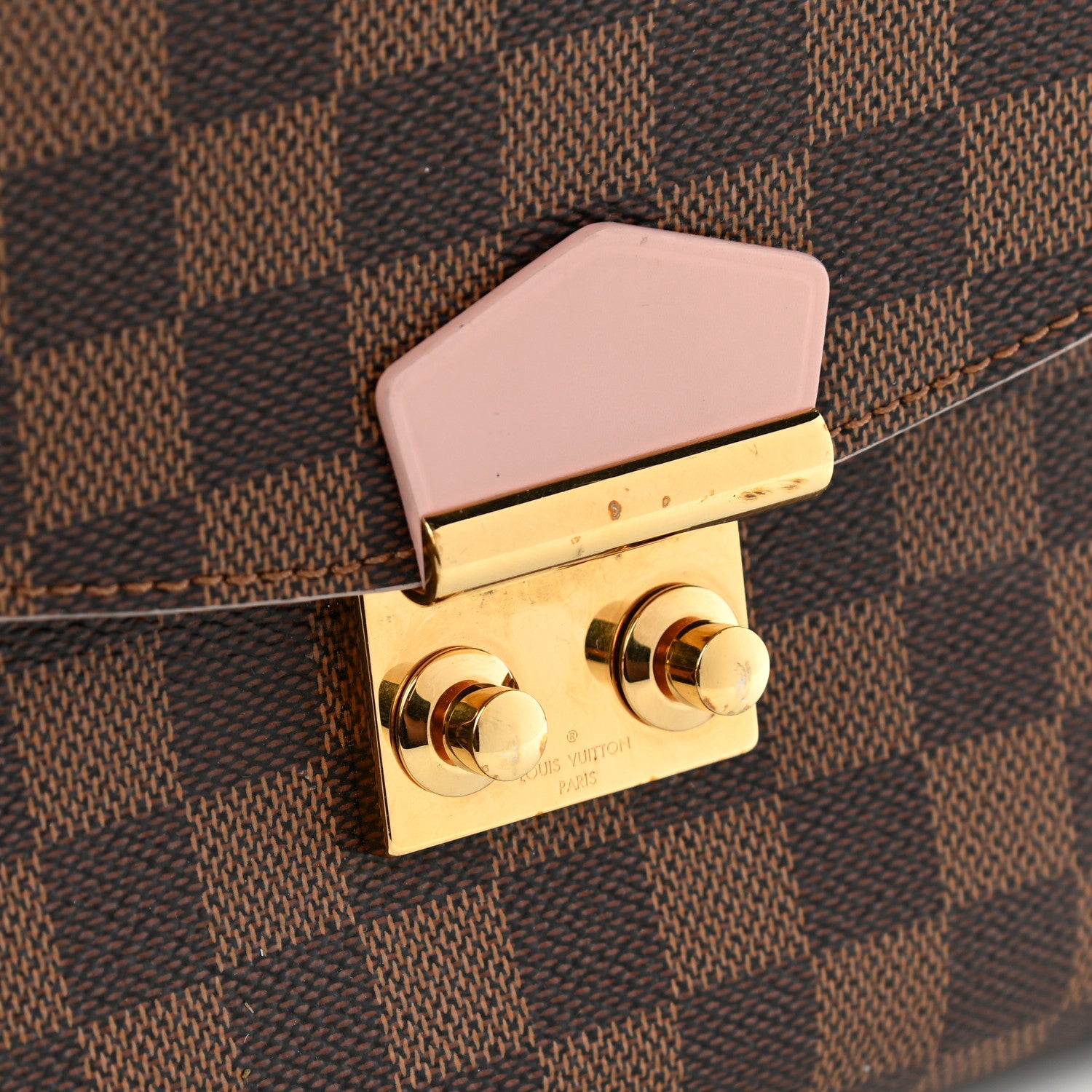 Louis Vuitton Damier Ebene Caissa Clutch Rose Ballerine 10 of 10