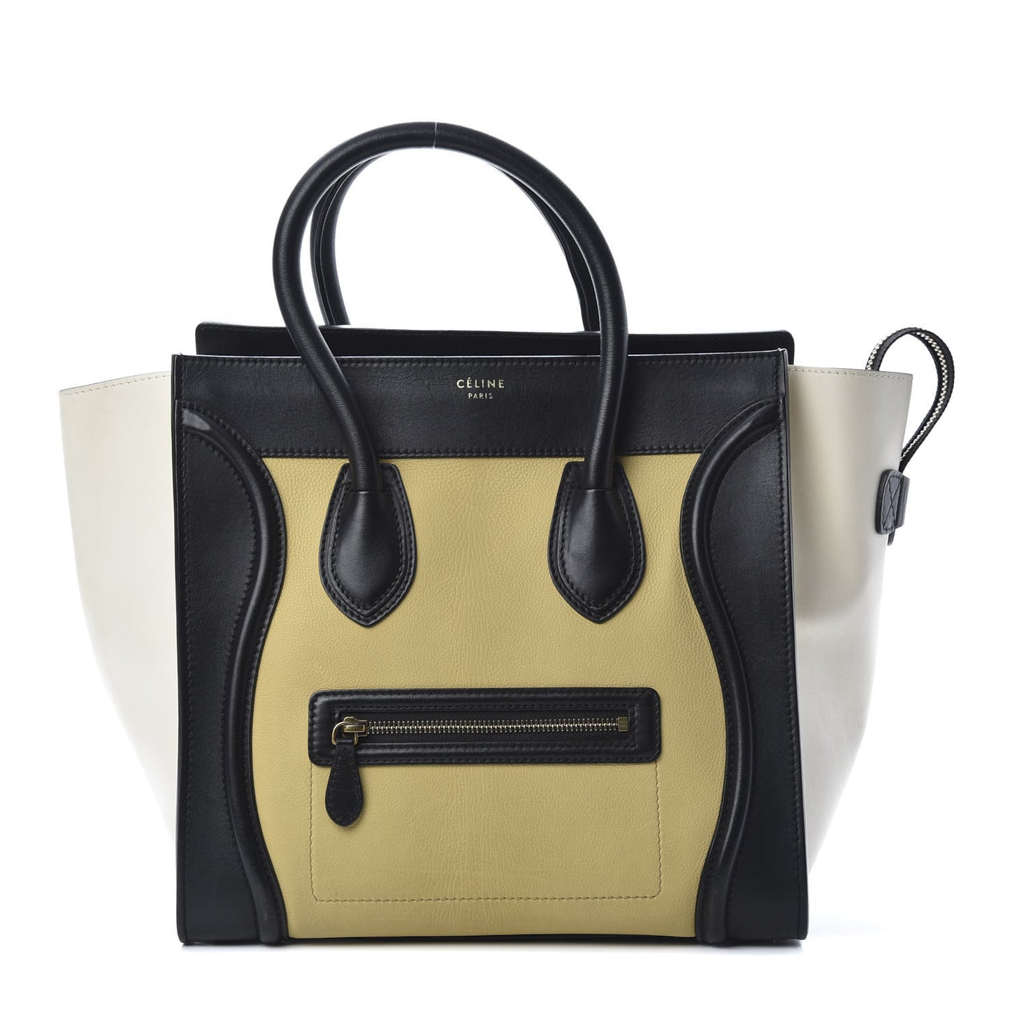 Velluto Calfskin Mini Tri-Color Luggage Vanilla