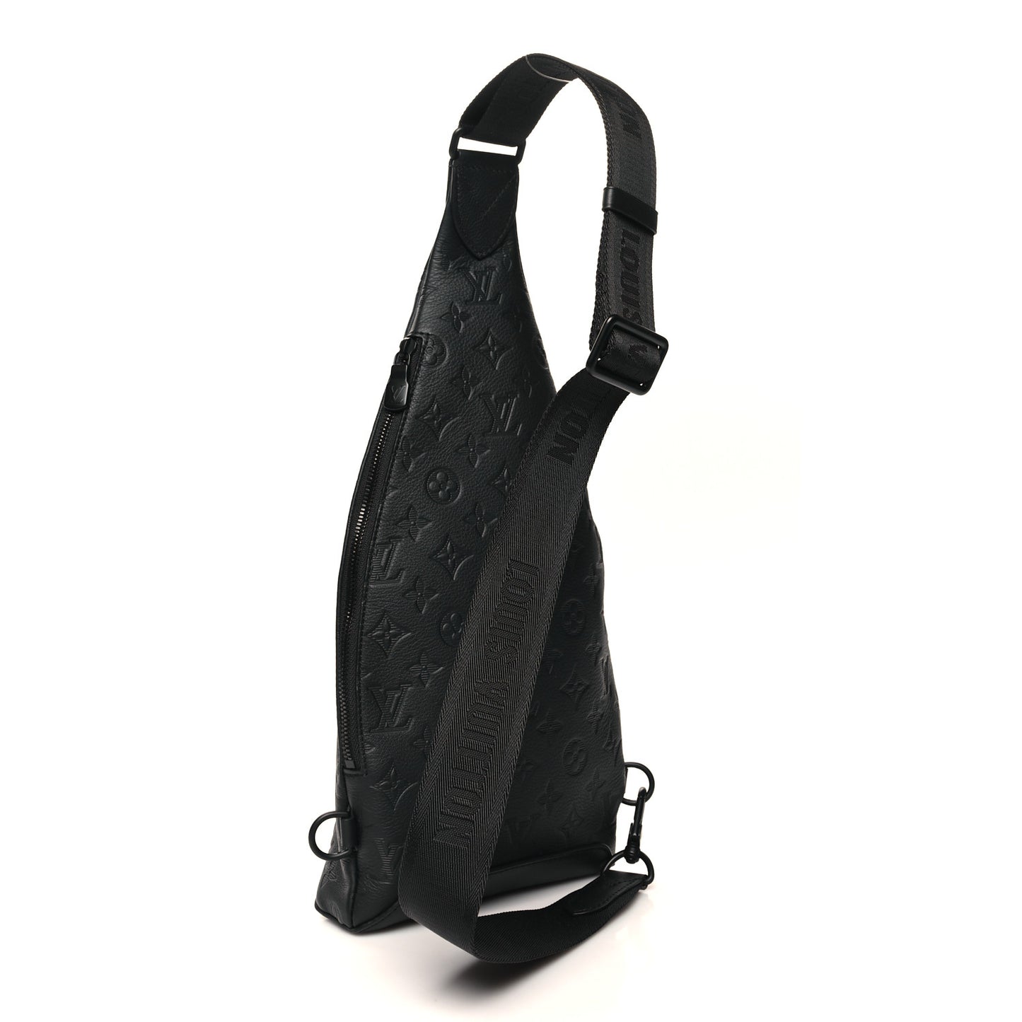 Calfskin Shadow Monogram Duo Slingbag Black