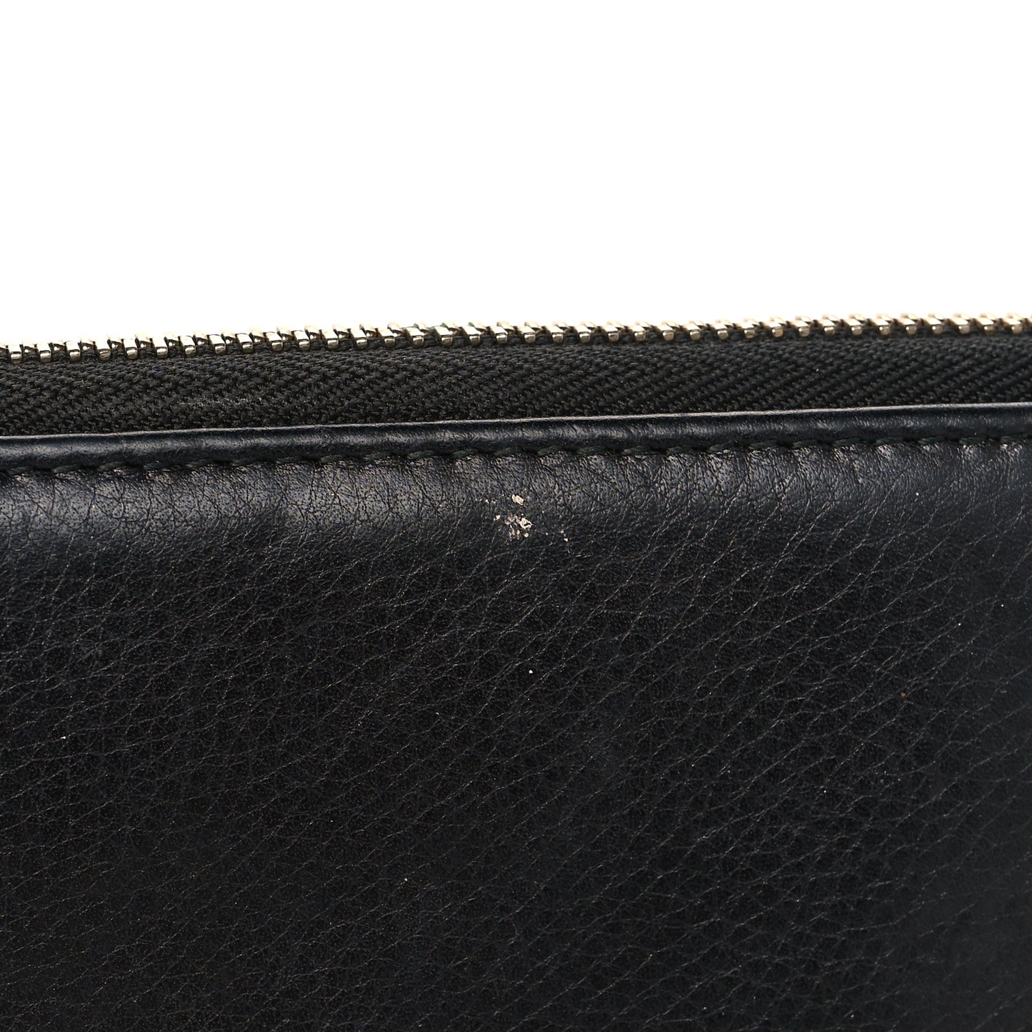 Pebbled Calfskin Soho Zip Around Wallet Black